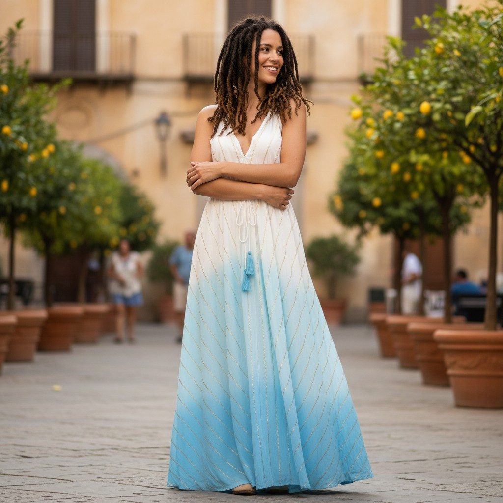 Guru-Shop Midikleid Boho Sommerkleid, Magic Dress, Batik Lurex.. alternativ günstig online kaufen