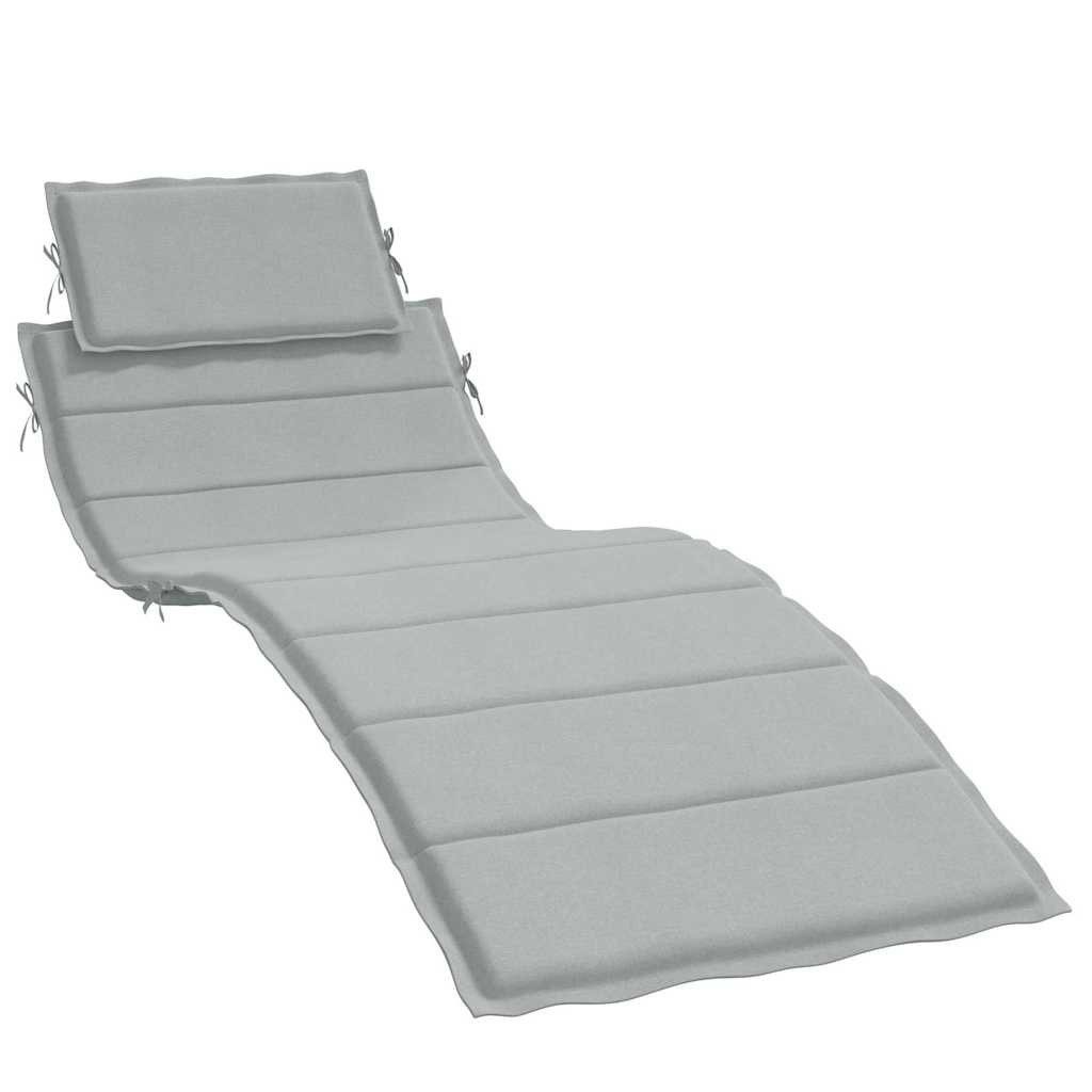 vidaXL Sitzauflage Sonnenliegen-Auflage Melange Hellgrau 186x58x4 cm Stoff, (1 St)
