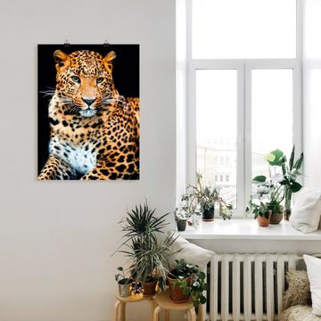 Artland Wandbild Wütender wilder Leopard, Wildtiere (1 St), als Alubild, Outdoorbild, Leinwandbild, Poster, Wandaufkleber