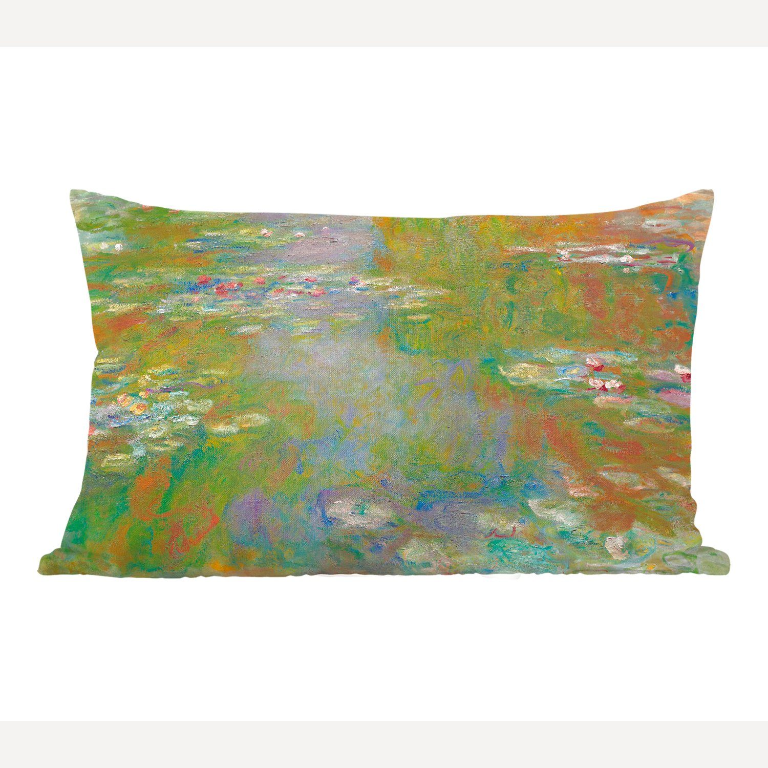 MuchoWow Dekokissen Seerosenteich - Gemälde von Claude Monet, Wohzimmer Dekoration, Zierkissen, Dekokissen mit Füllung, Schlafzimmer
