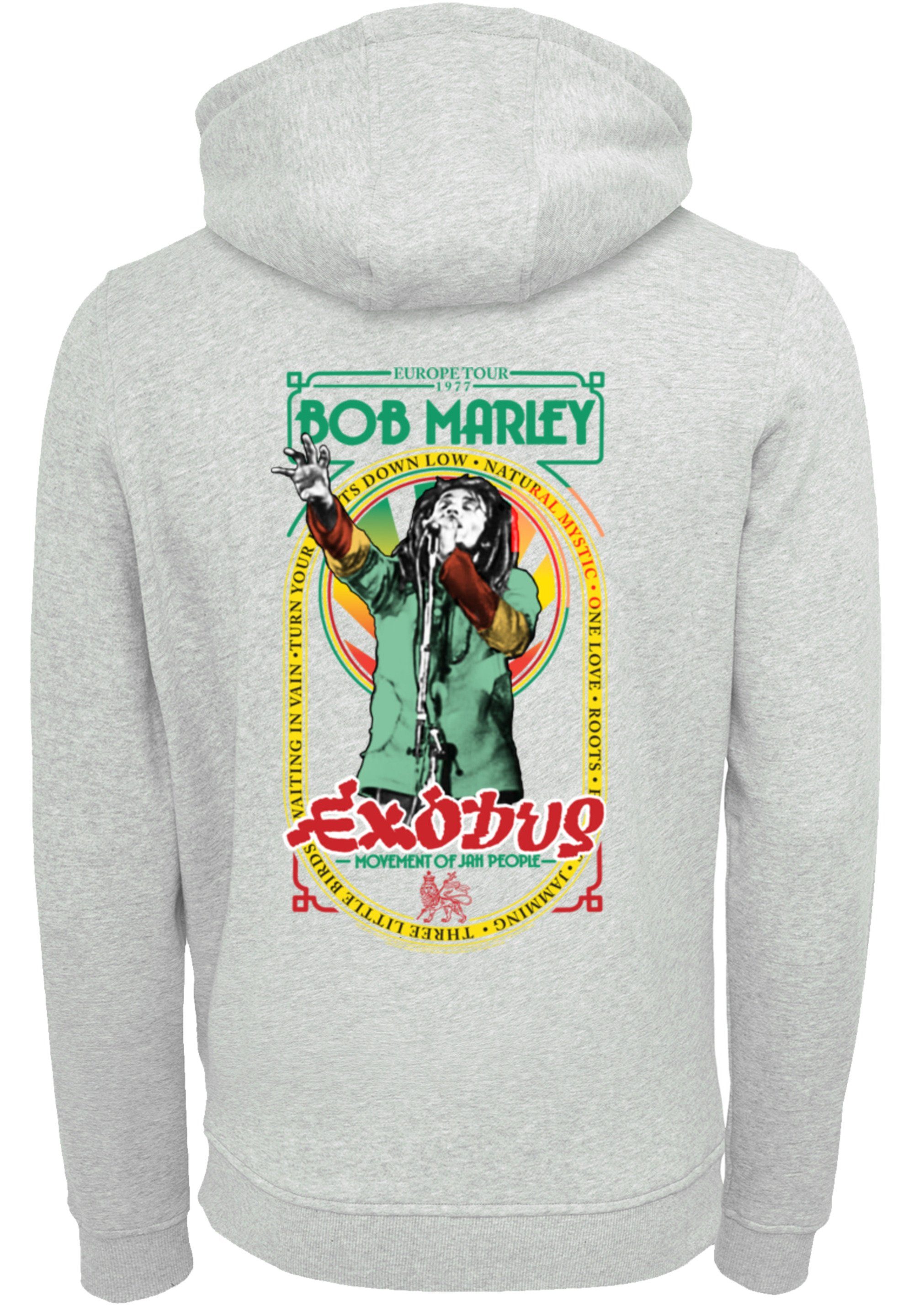 F4NT4STIC Hoodie Bob Marley Reggae Band, Music grey Qualität, Logo heather Singing Premium Exodus