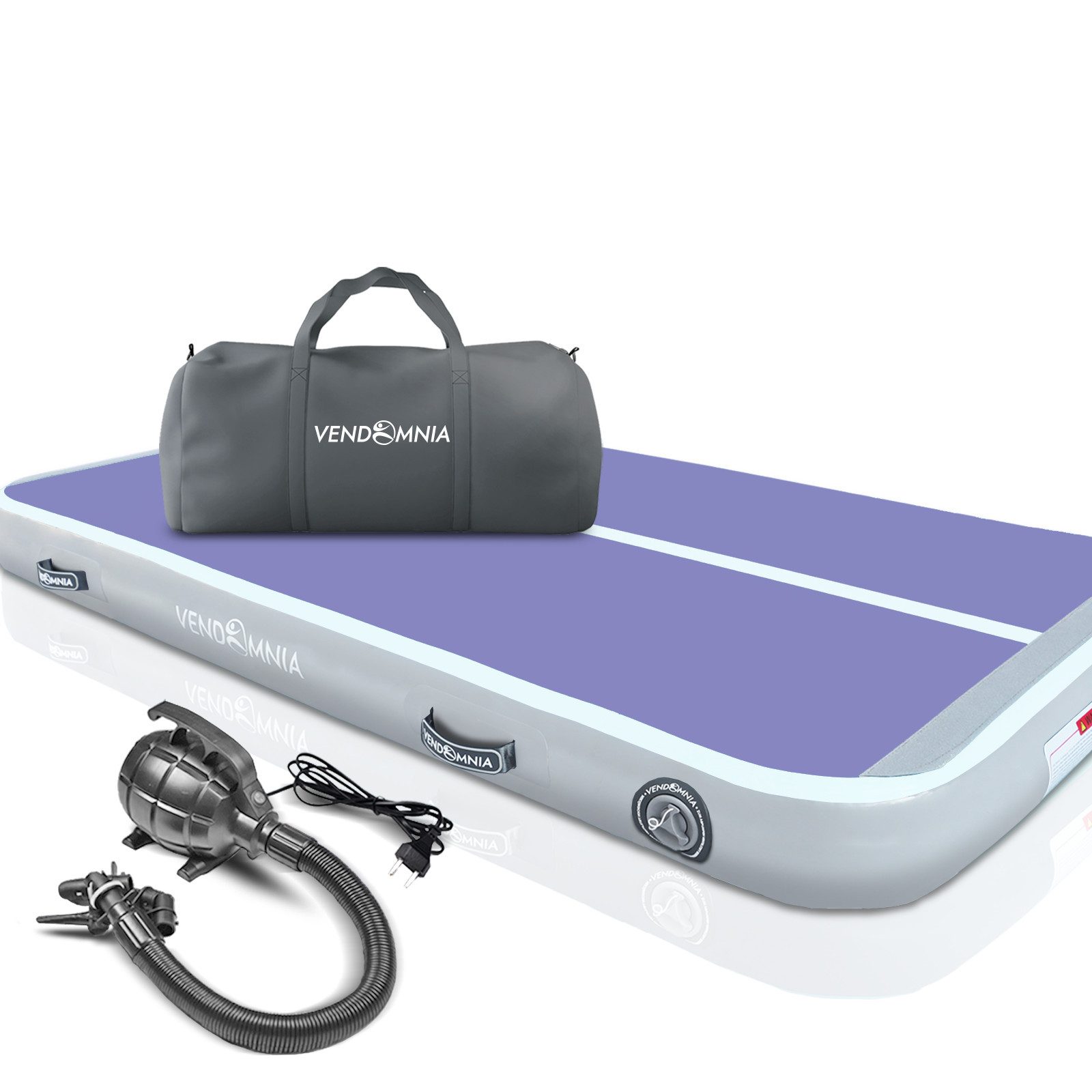 VENDOMNIA Turnmatte AIR Tracking TRACK Matte - aufblasbar, Tumbling Matte (10 cm - 20 cm hoch, mit elektrischer Pumpe, Farbwahl, Größe: 1 2 3 4 m Tumblingmatte, Gymnastikmatte, Turnmatte, Trainingsmatte, Fitnessmatte)