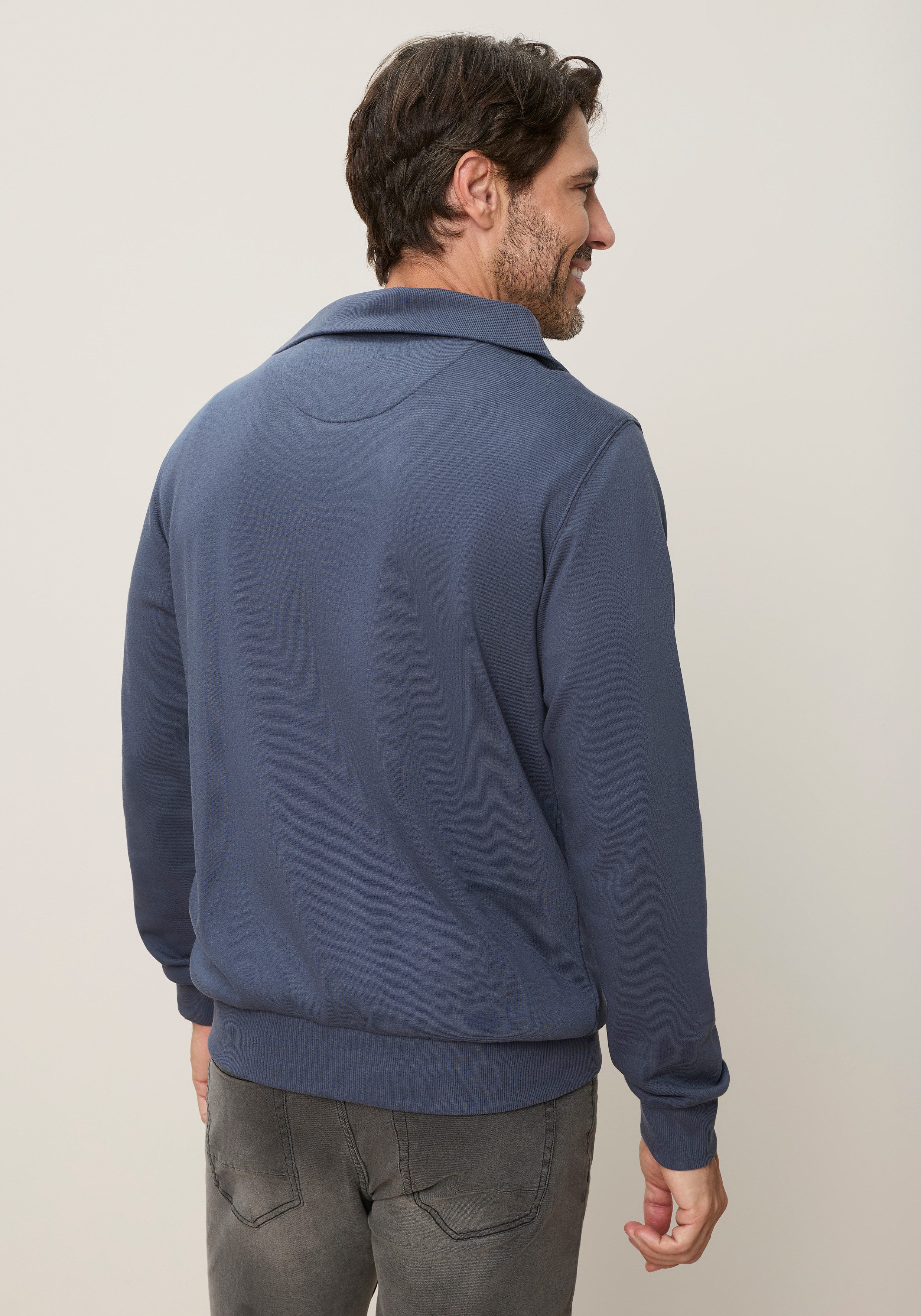 Man's World Sweatshirt mit Troyerkragen, unifarbene Optik, Langarm, auch in großen Größen