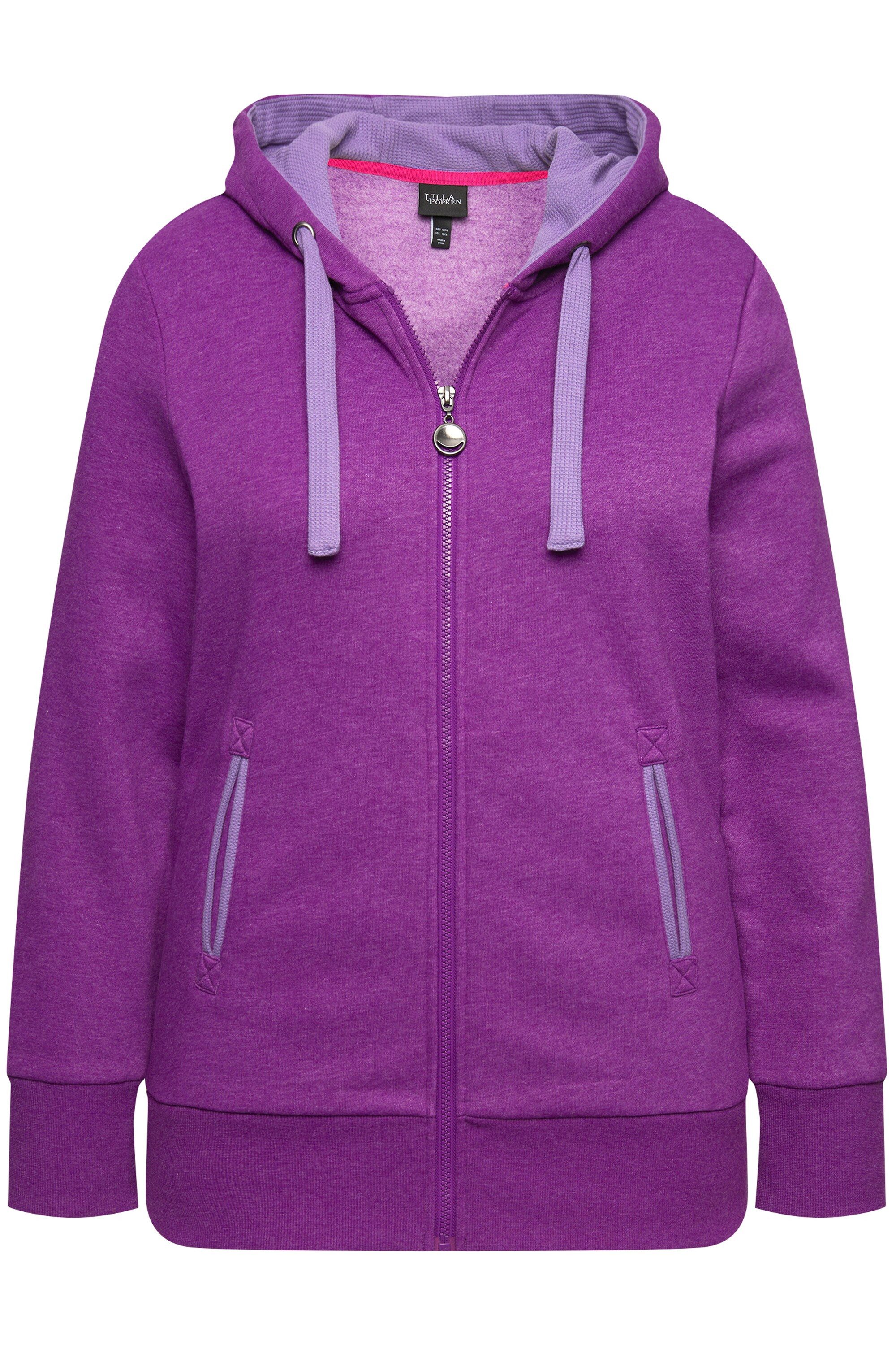 Ulla Popken Sommerjacke Hoodiejacke Waffelpikee Kapuze günstig online kaufen