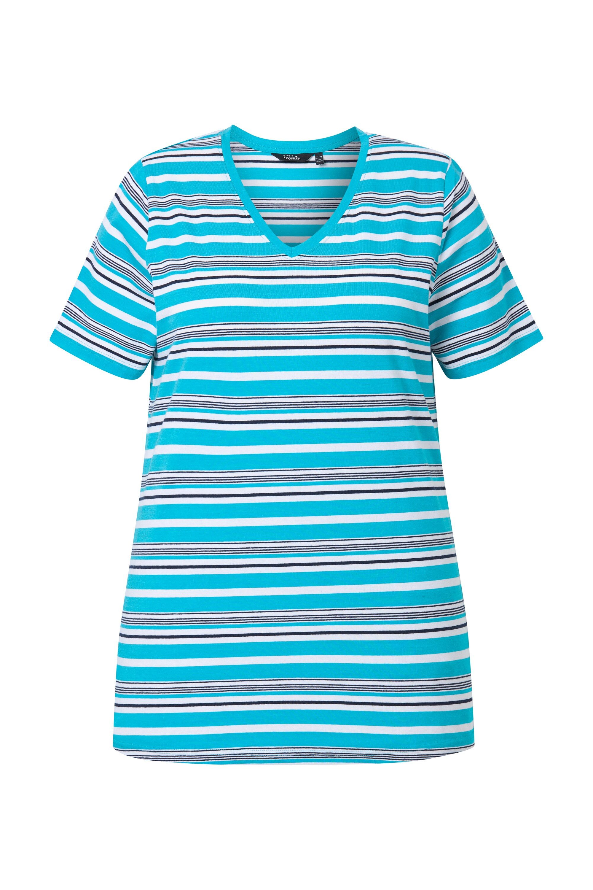 T-Shirt Shirt Ringel Classic V-Ausschnitt Halbarm