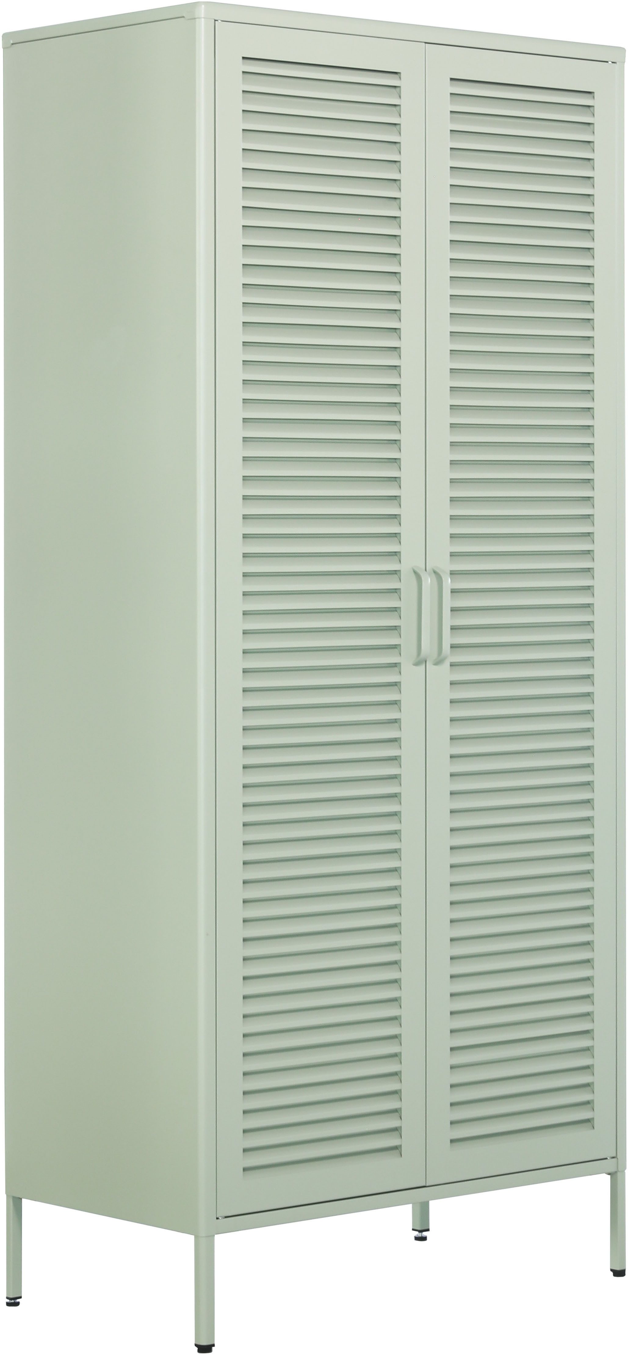 OTTO home Kleiderschrank GERRON Kleiderschrank Metallschrank Spind (mit Lamellen für eine gute Belüftung vom Schrank) Schlafzimmerschrank mit 2 Türen grün salbei Breite 80cm