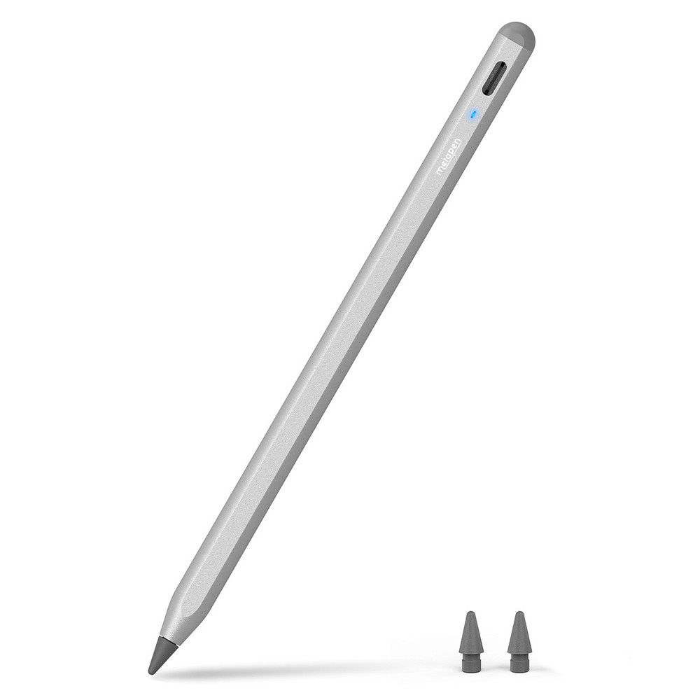 Metapen Eingabestift Tabletstift Zeichenstift Notizstift (Spar-Set, 1-St., 0,1 mm Spitze präzise) Handballenerkennung, Neigungserkennung, USB-C