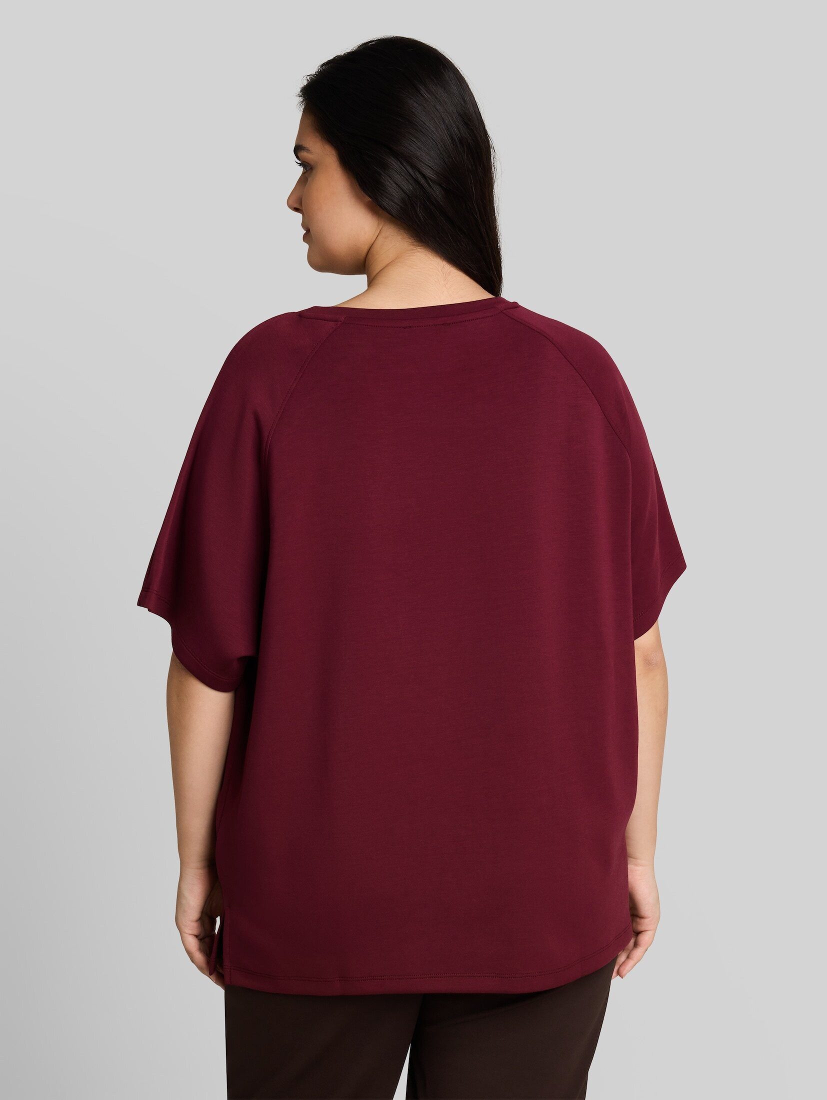 TOM TAILOR PLUS T-Shirt T-Shirt (im Einserpack) Plus Size - Scuba T-Shirt mit Schriftzug