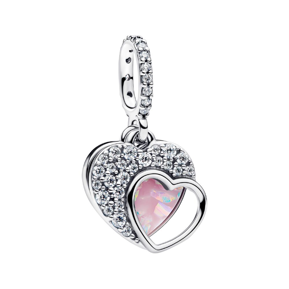 Pandora Charm Herz 794456C01, Zirkonia, Herz, Liebe, Rosa