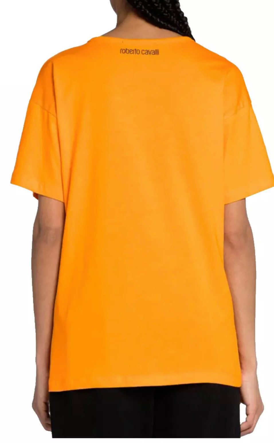 roberto cavalli T-Shirt Firenze Damen RC Monogram Exklusive Hauptlinie auffälligem Branding, Überschnittene Schultern, Weiches Baumwolljersey