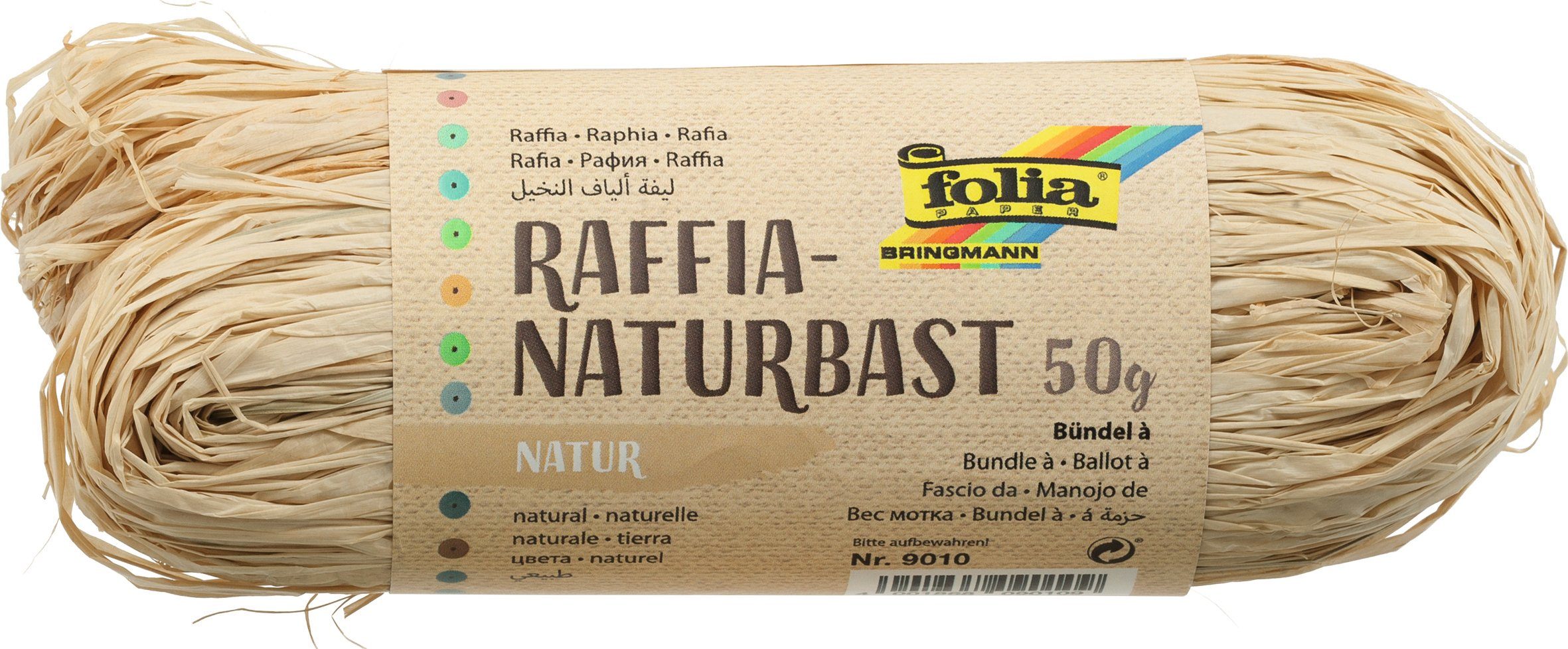 Folia Bastelnaturmaterial Naturbast, naturfarben, 50 g