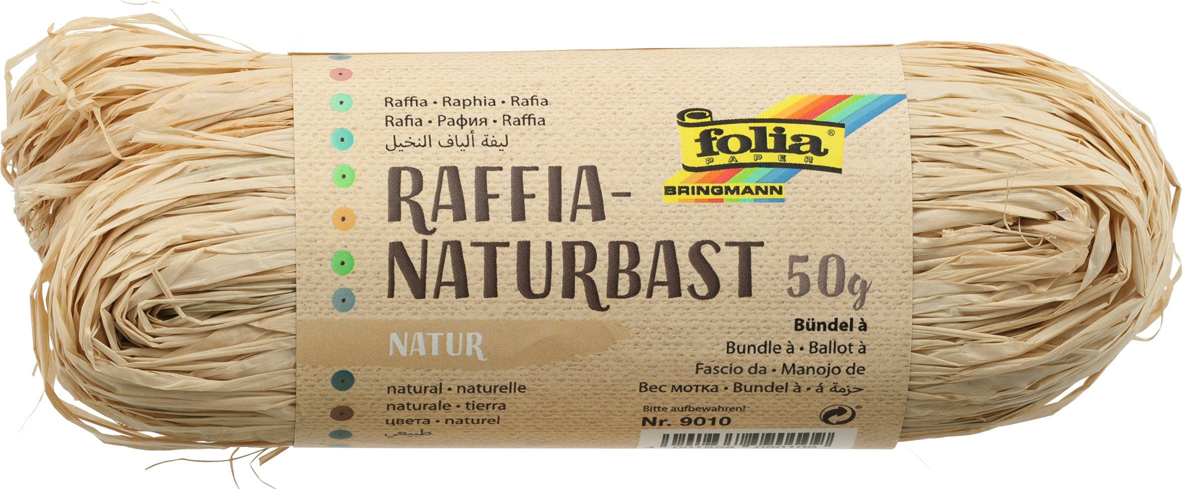 Bastelnaturmaterial Naturbast, naturfarben, 50 g