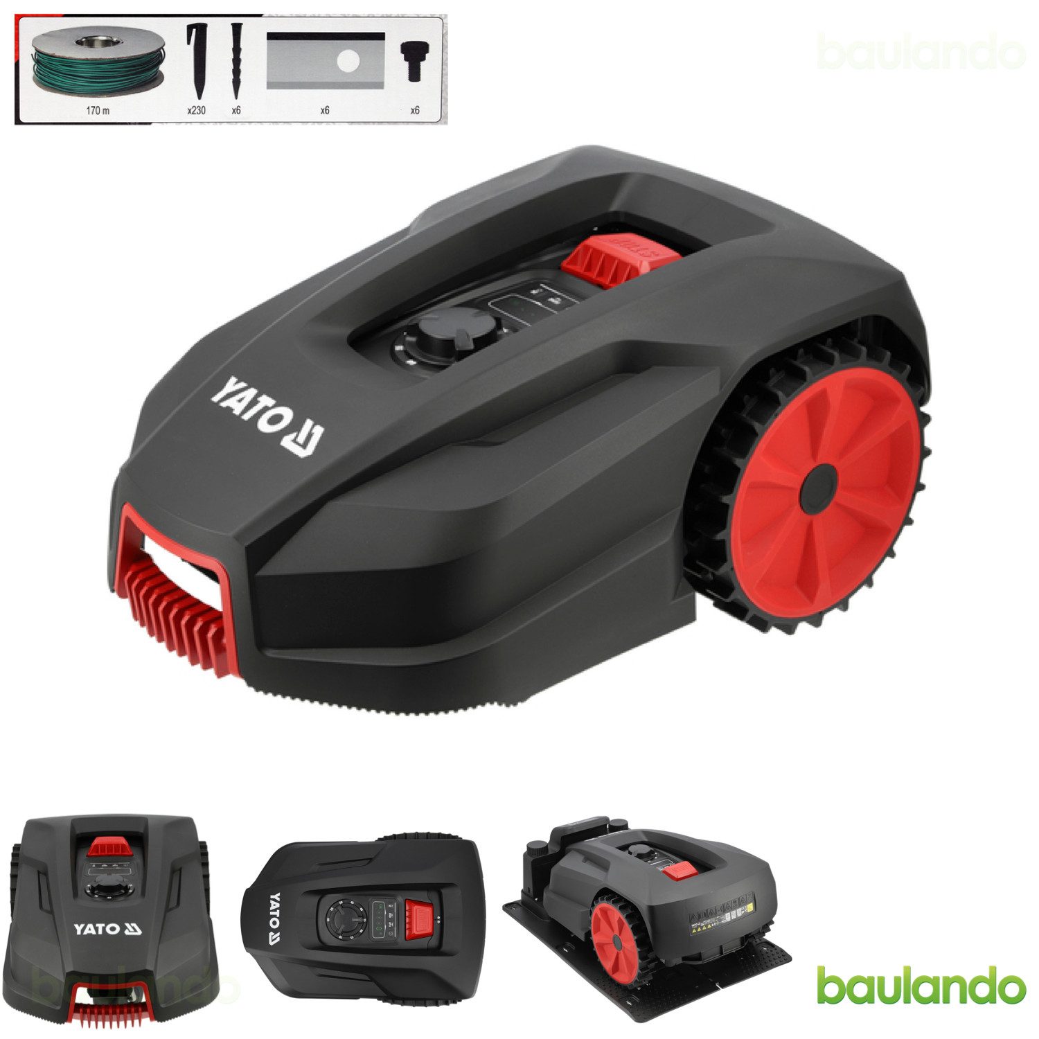 Yato Rasenmähroboter Robot tondeuse jusqu’à 800 m², capteur de pluie, appli Wi-Fi/Bluetooth, (Mähroboter Rasenflächen bis 800m², Regensensor, App (Wi-Fi/Bluetooth)