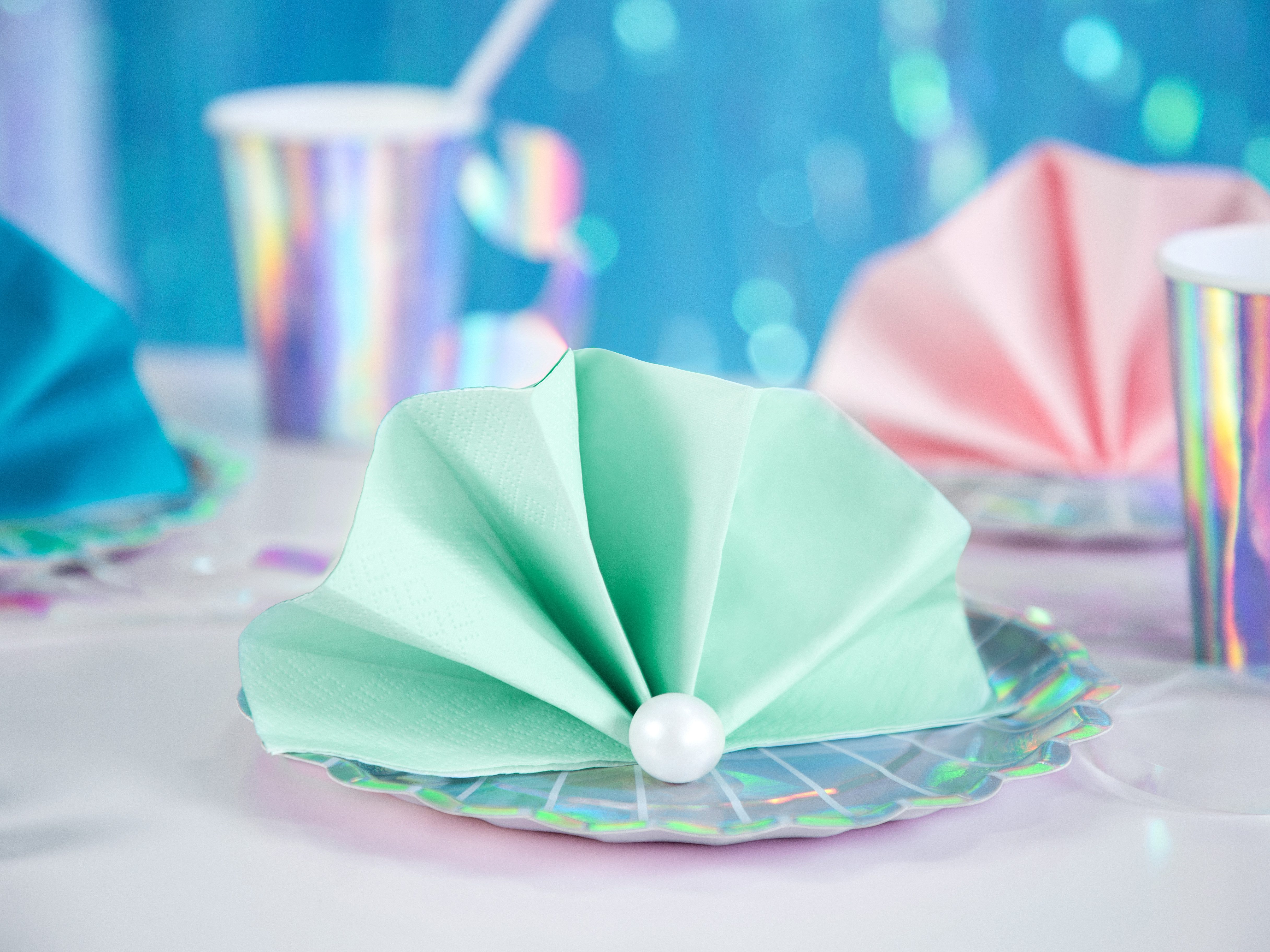 partydeco Papierserviette Servietten Uni 20Stk./33x33cm, Minzgrün