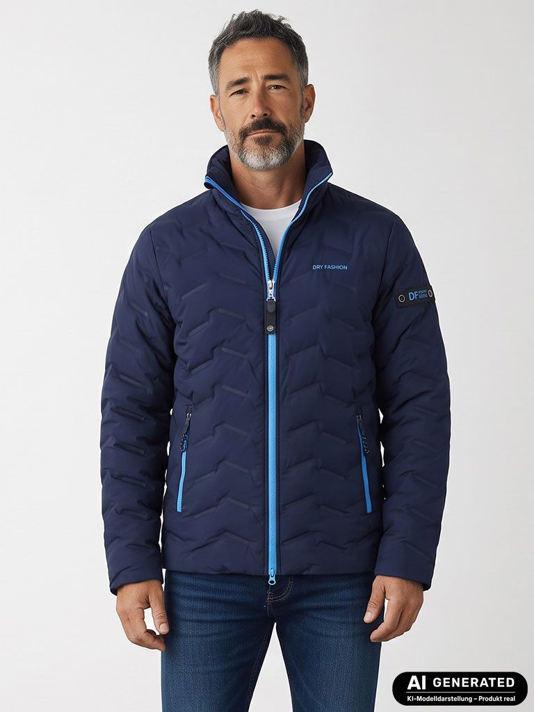 Dry Fashion Steppjacke Herren Jacke Putbus gesteppt gefüttert - Übergangsjacke Winterjacke Wind- & wasserabweisend, Stehkragen, 2-Wege-Reißverschluss, Taschen