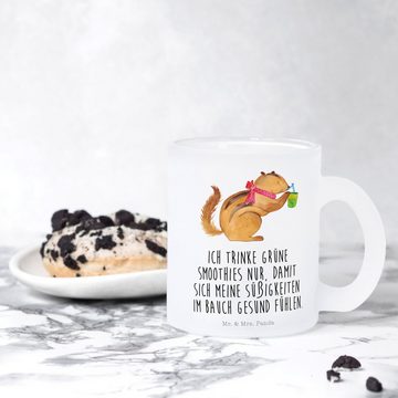 Mr. & Mrs. Panda Teeglas Eichhörnchen Smoothie - Transparent - Geschenk, lustige Sprüche, Teet, Premium Glas, Liebevolles Design