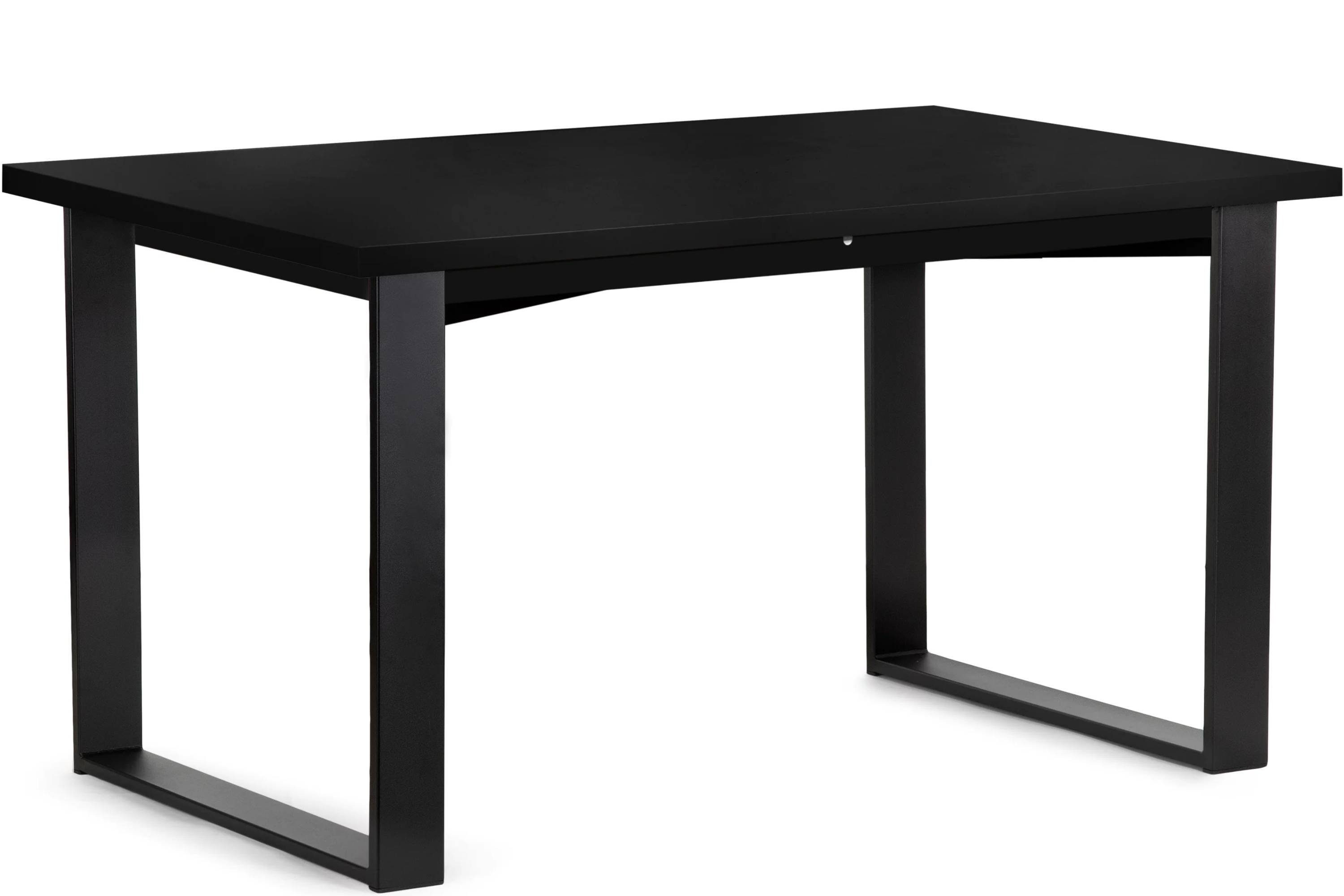 Konsimo Esstisch CETO Esszimmertisch Küchentisch 150x80cm, ausziehbar bis 190cm, rechteckig, Loft-Stil schwarz | schwarz