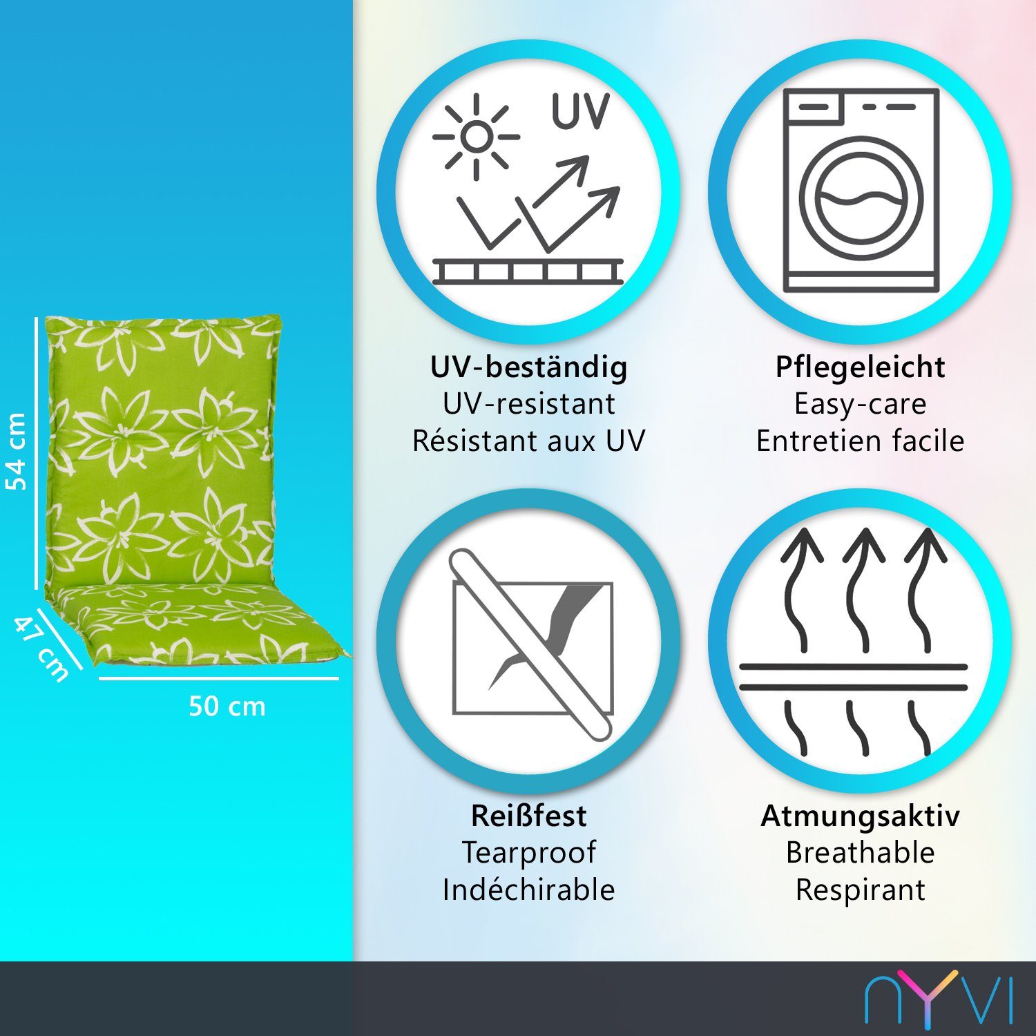 NYVI Sitzauflage Niedriglehner Auflage Barcelona Gartenstuhlauflagen günstig online kaufen