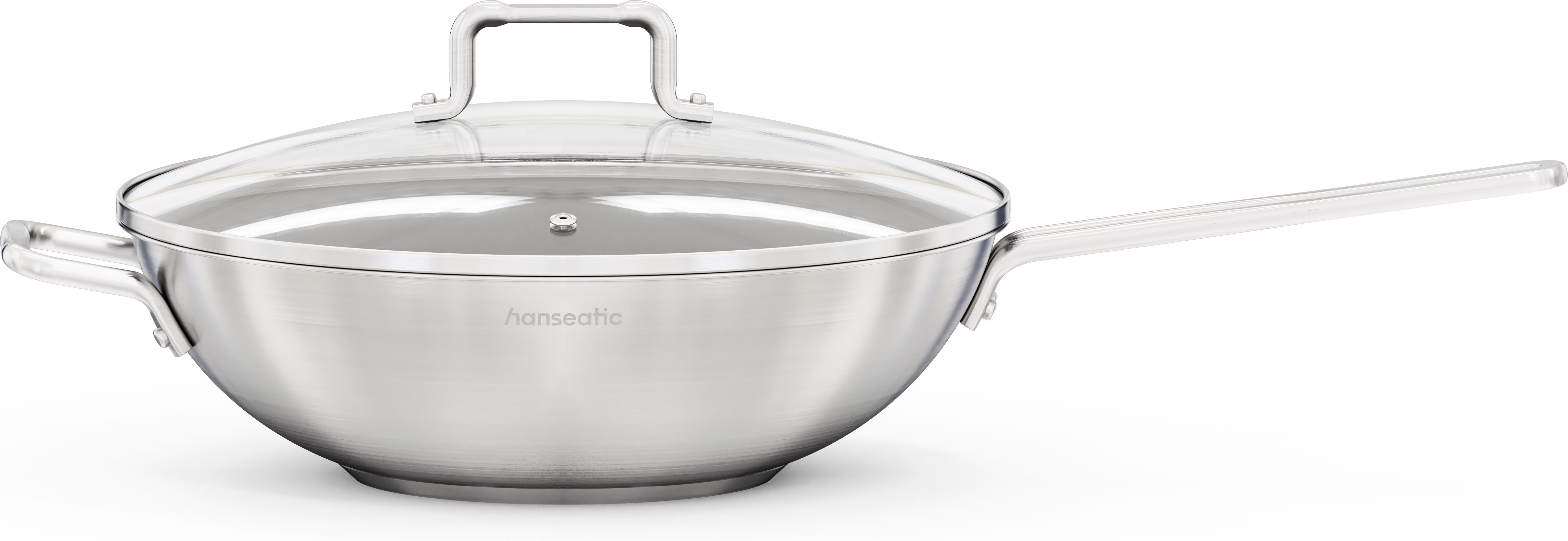 Hanseatic Wok DAILY, Ø ca. 32 cm, mit Antihaftbeschichtung, Edelstahl 18/10 (1-tlg), für alle Herdarten, Induktion