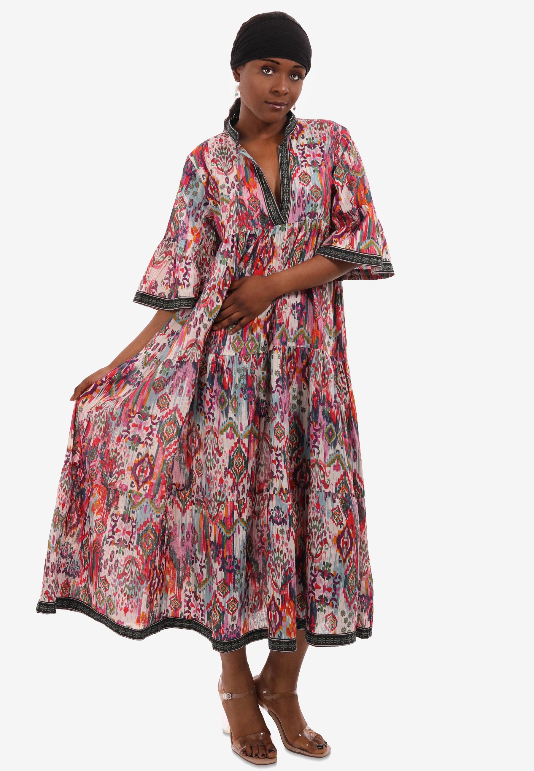 YC Fashion & Style Sommerkleid Boho Maxikleid mit Alloverdruck mit  Alloverdruck