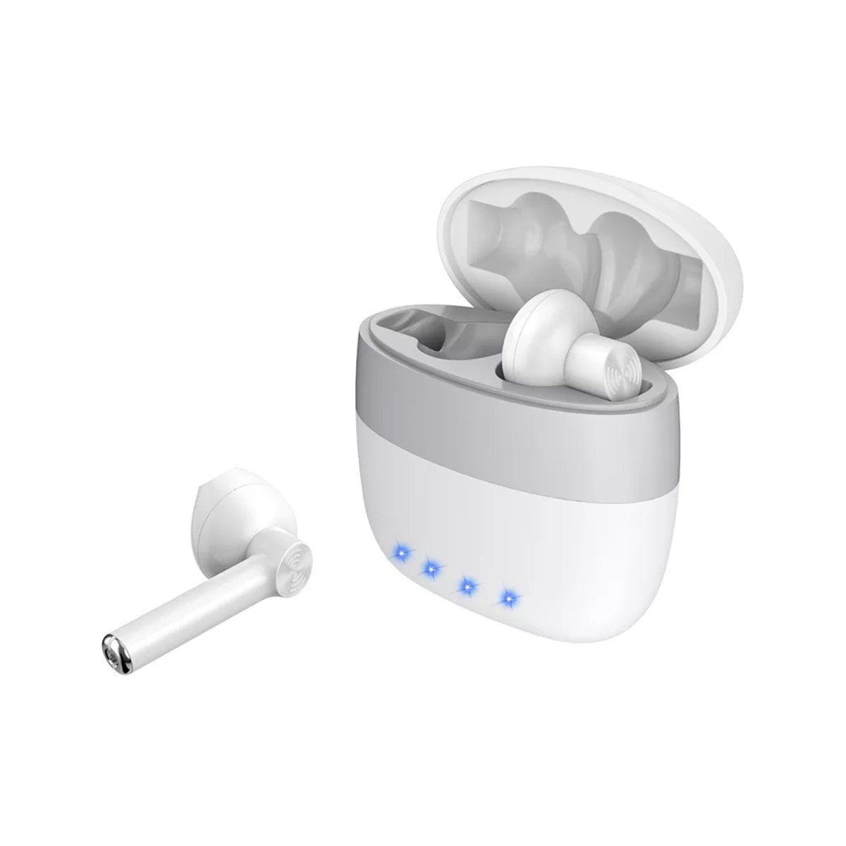 M2-Tec M35 In-Ear Ladestation, Anrufsteuerung, Keine Drahtlos) Musiksteuerung, tragbare Bluetooth-Kopfhörer (Musik, Kabellos, Sprachsteuerung, Bluetooth, Weiß