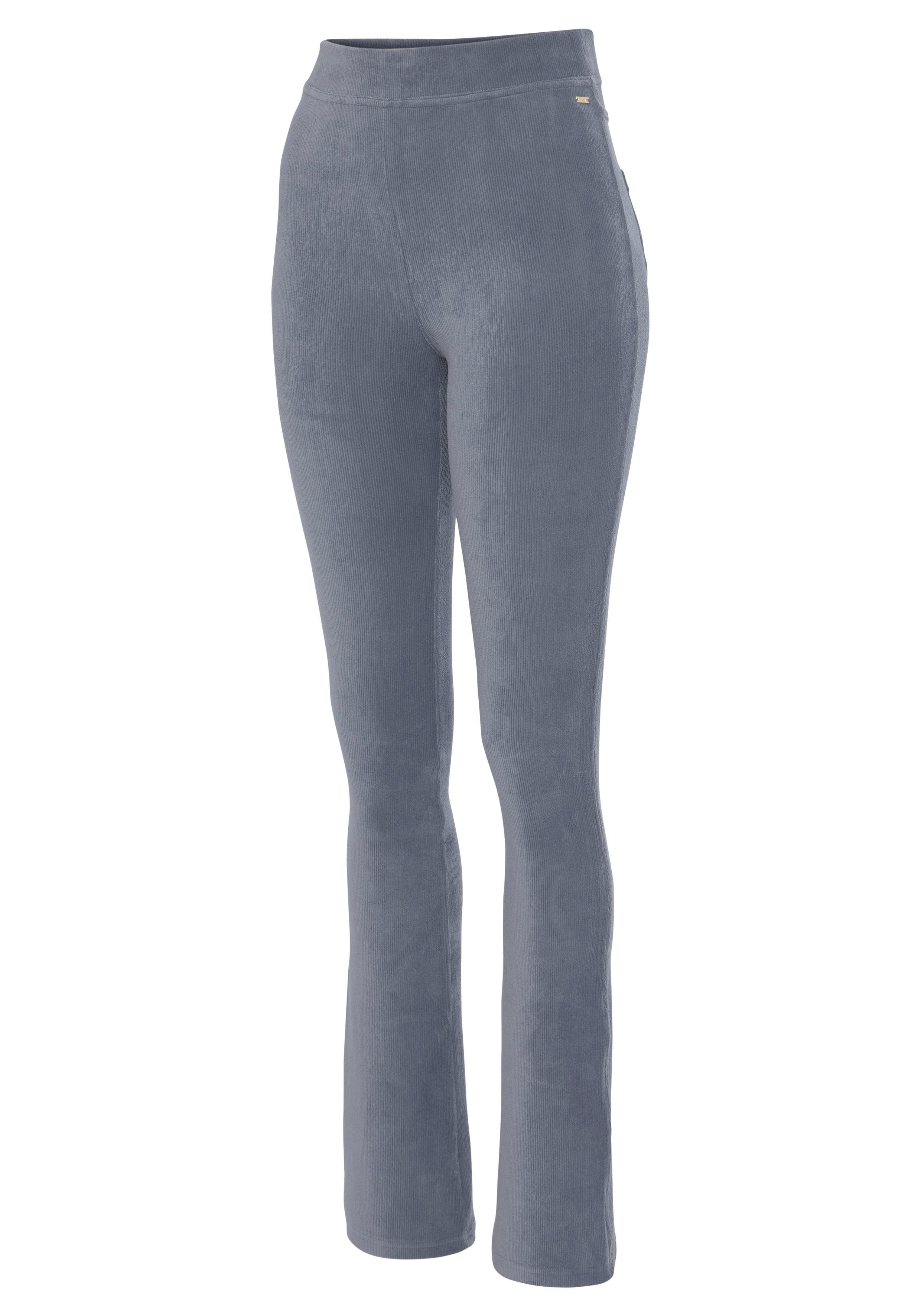 Jazzpants weichem in graublau Material Loungewear LASCANA Cord-Optik, aus