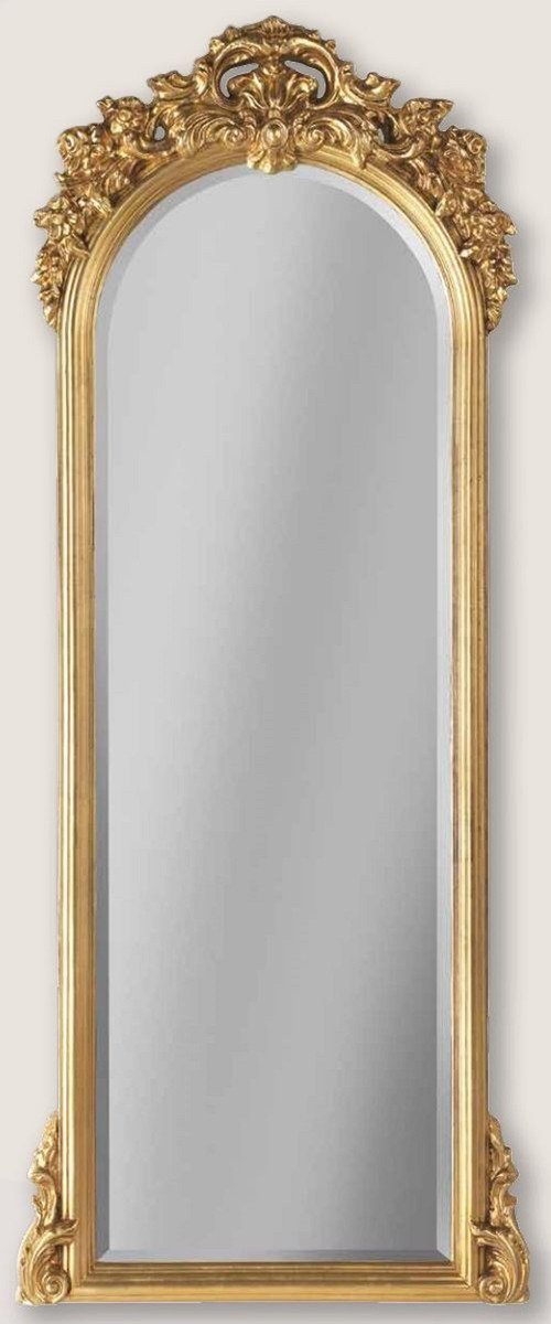 Casa Padrino Barockspiegel Luxus Barock Spiegel Gold - Handgefertigter Wandspiegel im Barockstil - Barock Wohnzimmer Spiegel - Barock Garderoben Spiegel - Barock Deko Accessoires