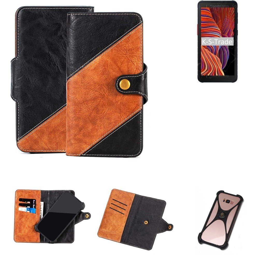 K-S-Trade Handyhülle für Samsung Galaxy XCover 5, Handyhülle Schutzhülle Bookstyle Case Wallet-Case Handy Cover