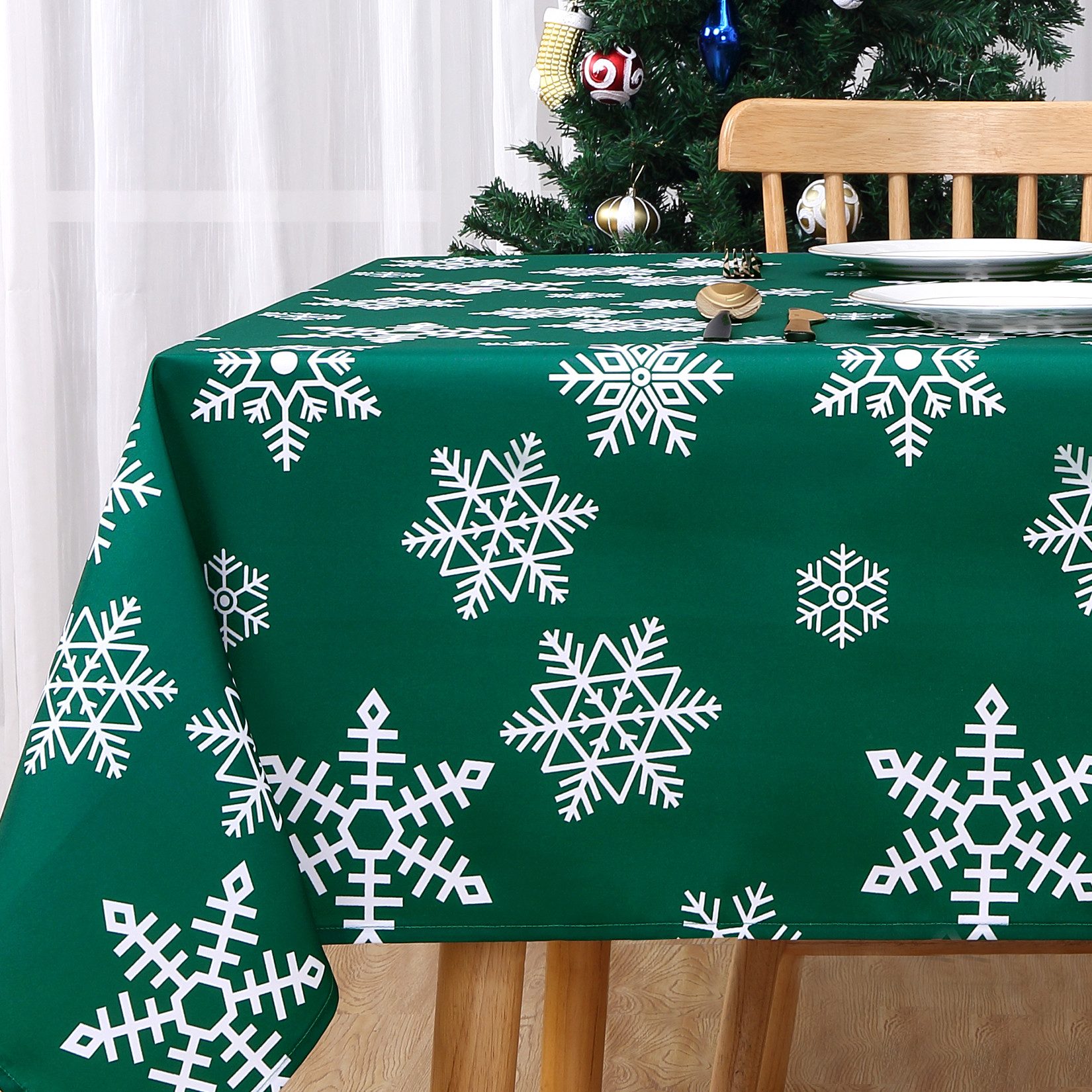 GarveeMore Tischdecke Schneeflocken Weihnachten Tischdecke, Tischwäsche günstig online kaufen
