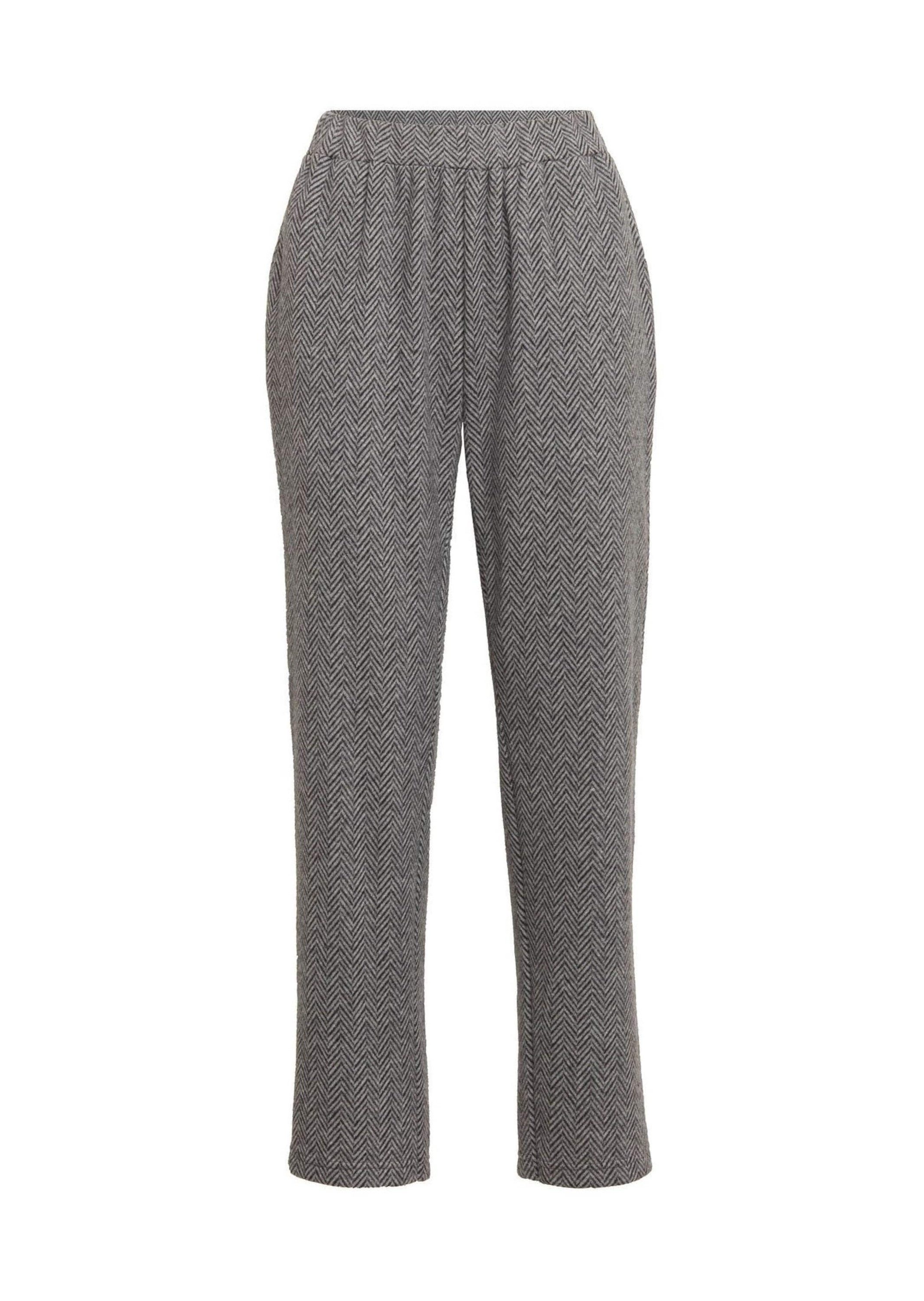 GOLDNER Jogginghose Flauschige 7/8-Hose, Fischgratmuster Stoffhose günstig online kaufen