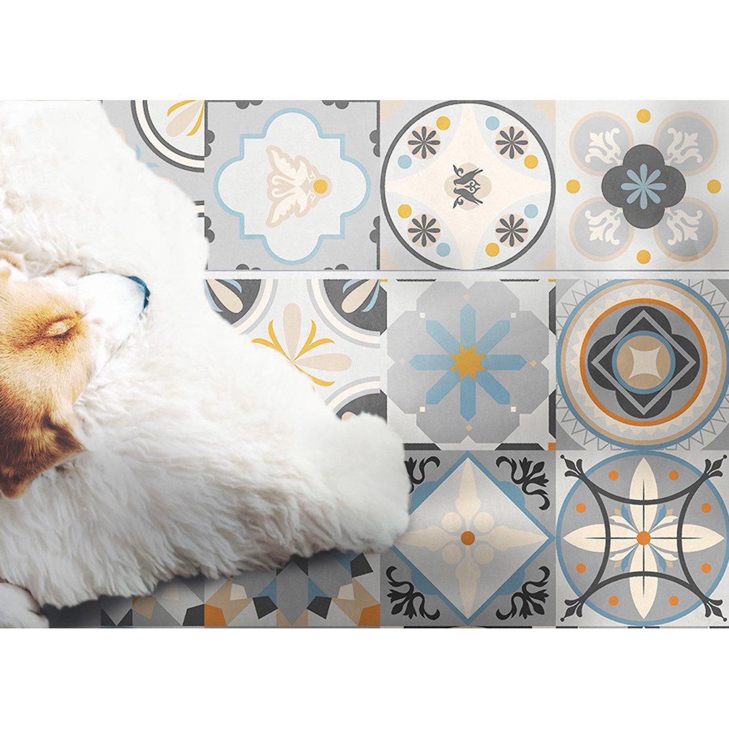 Tulup Vinylteppich PVC Teppich Wohnzimmer Dekorative Waschbarer Graue Flies günstig online kaufen