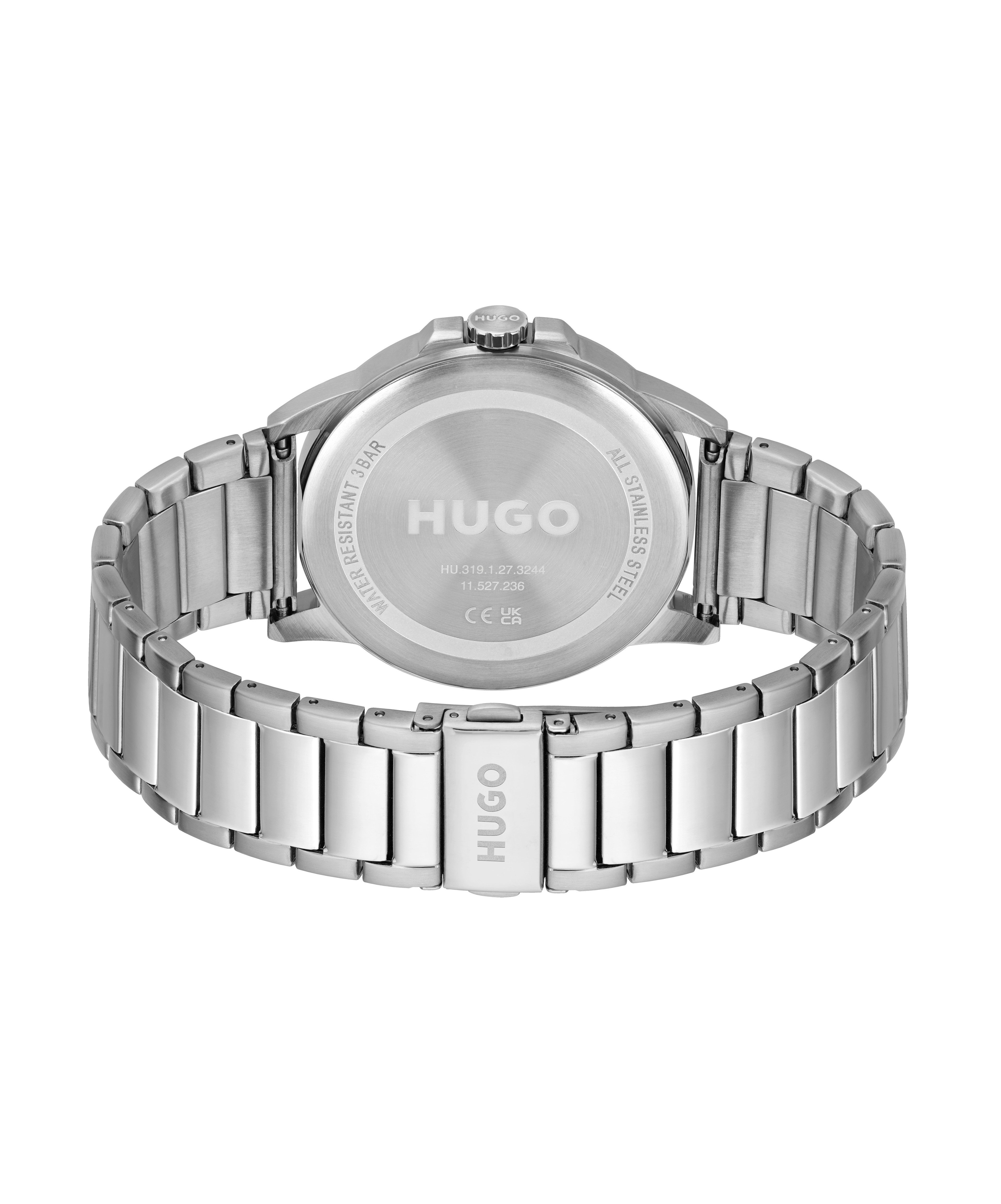 HUGO Quarzuhr #FIRST 1530186, Armbanduhr, Herrenuhr, Mineralglas, Edelstahlarmband