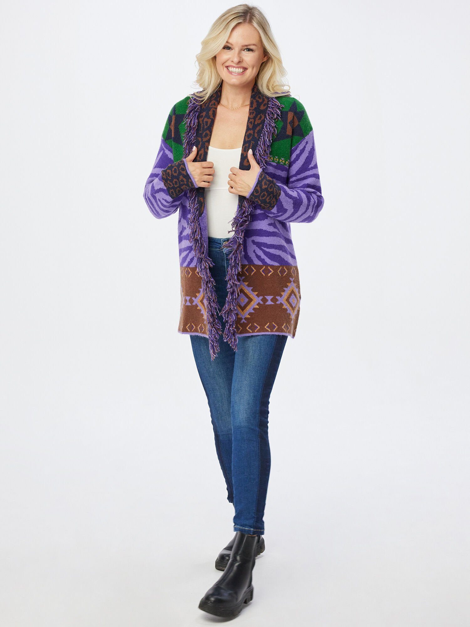 Sarah Kern Strickjacke mit Fransendetails günstig online kaufen