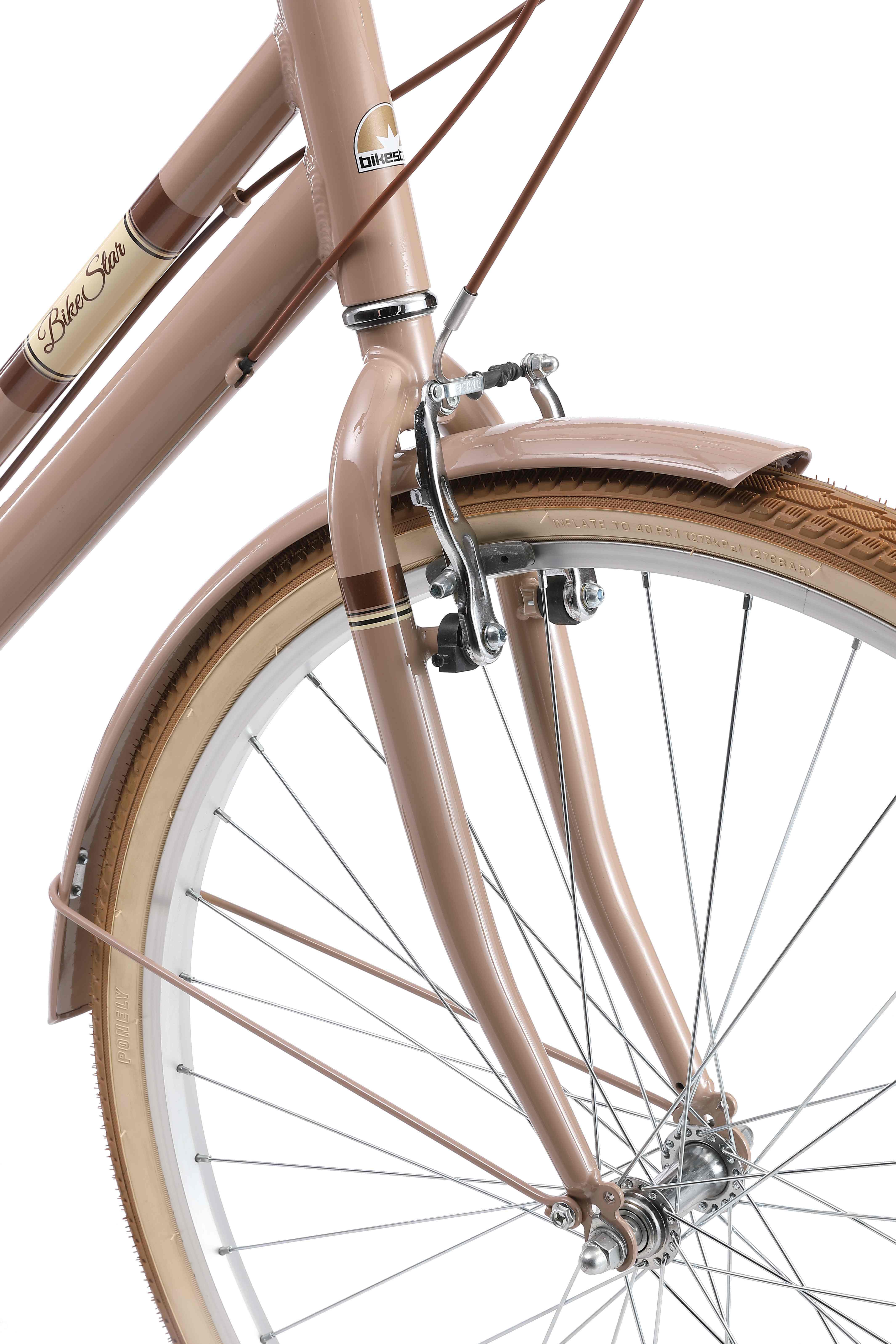 Bikestar city bike, 7-speed Shimano RD-TY21 derailleur, derailleur gears, for women, derailleur gears