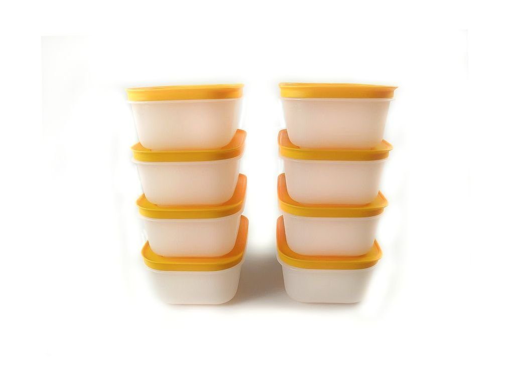 SPÜLTUCH Eis-Kristall (8) + ml 450 Frischhaltedose weiß/orange TUPPERWARE