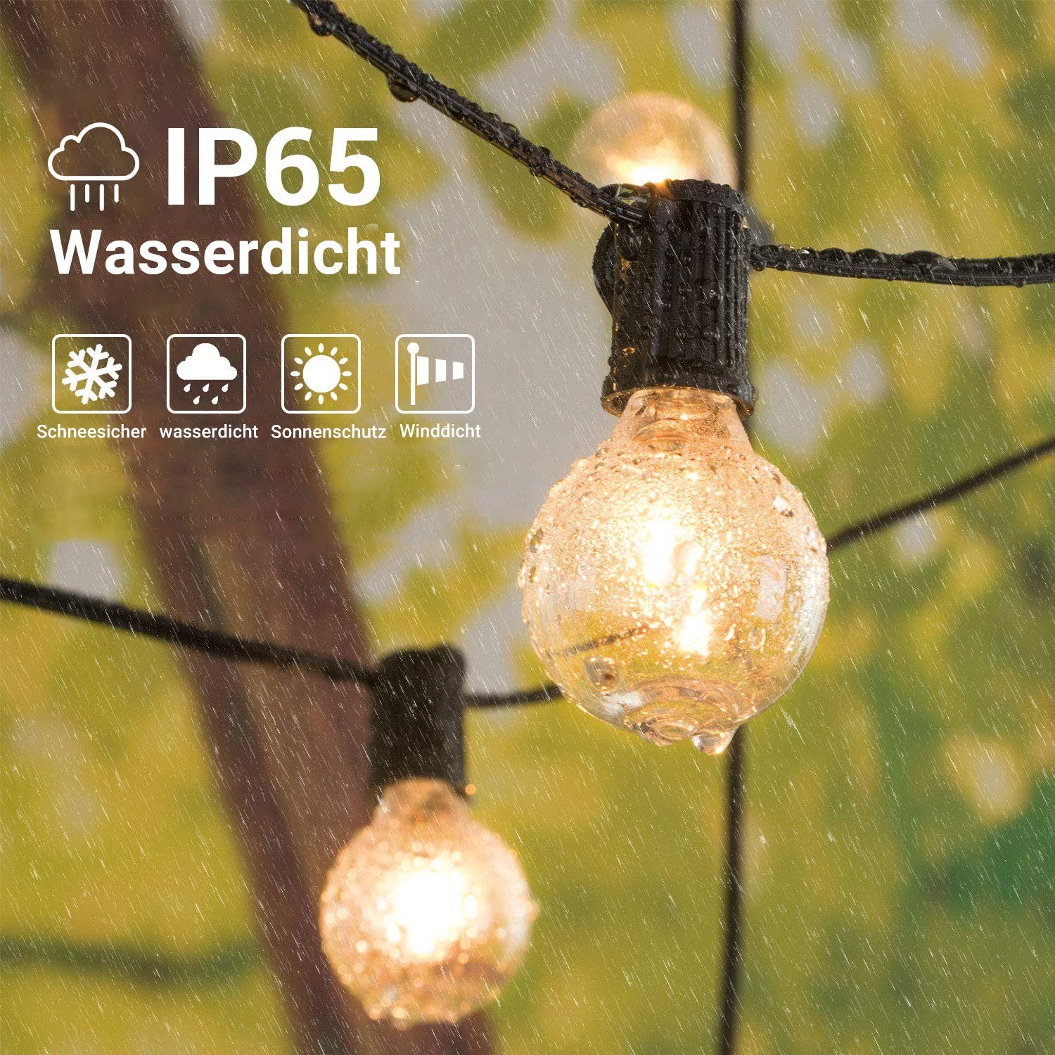 Quntis Lichterkette Außen/Outdoor G45 Lichterkette, Gartenleuchte günstig online kaufen