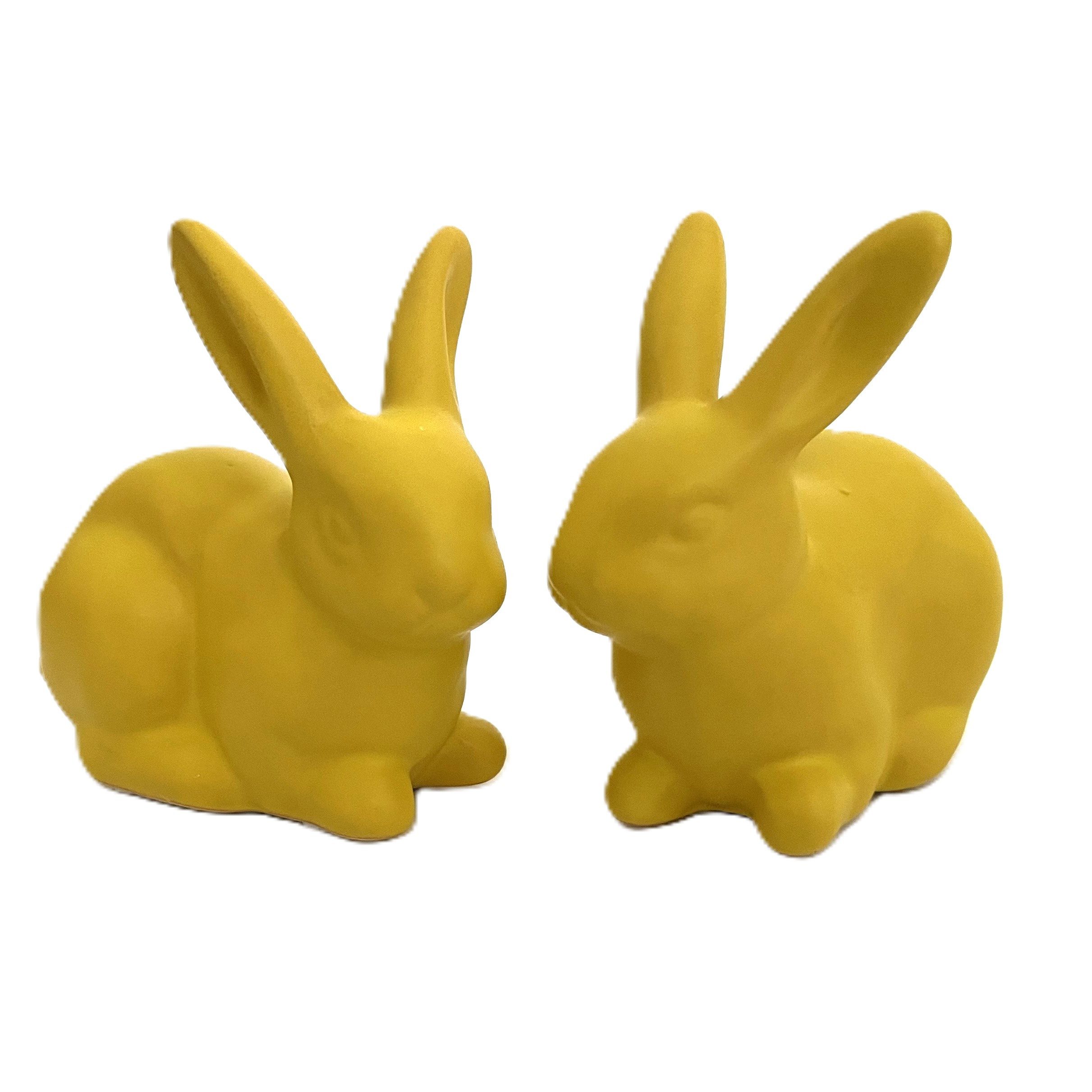 Scheulen GmbH Osterfigur Osterhase Gelb Tischdekoration Ostern Keramik 2er Set 12 cm (2 St), 2er Set