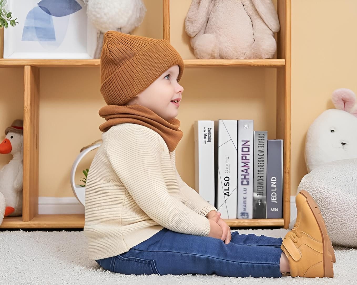 Diyarts Beanie (Vielseitiges Baby-Set, Kindermütze, 2-St., Kuschelige Eleganz für Kleine, Kinder) Leicht & Atmungsaktiv, Doppellagiges Acryl-Design, Wintermütze – Bild 4 von 4