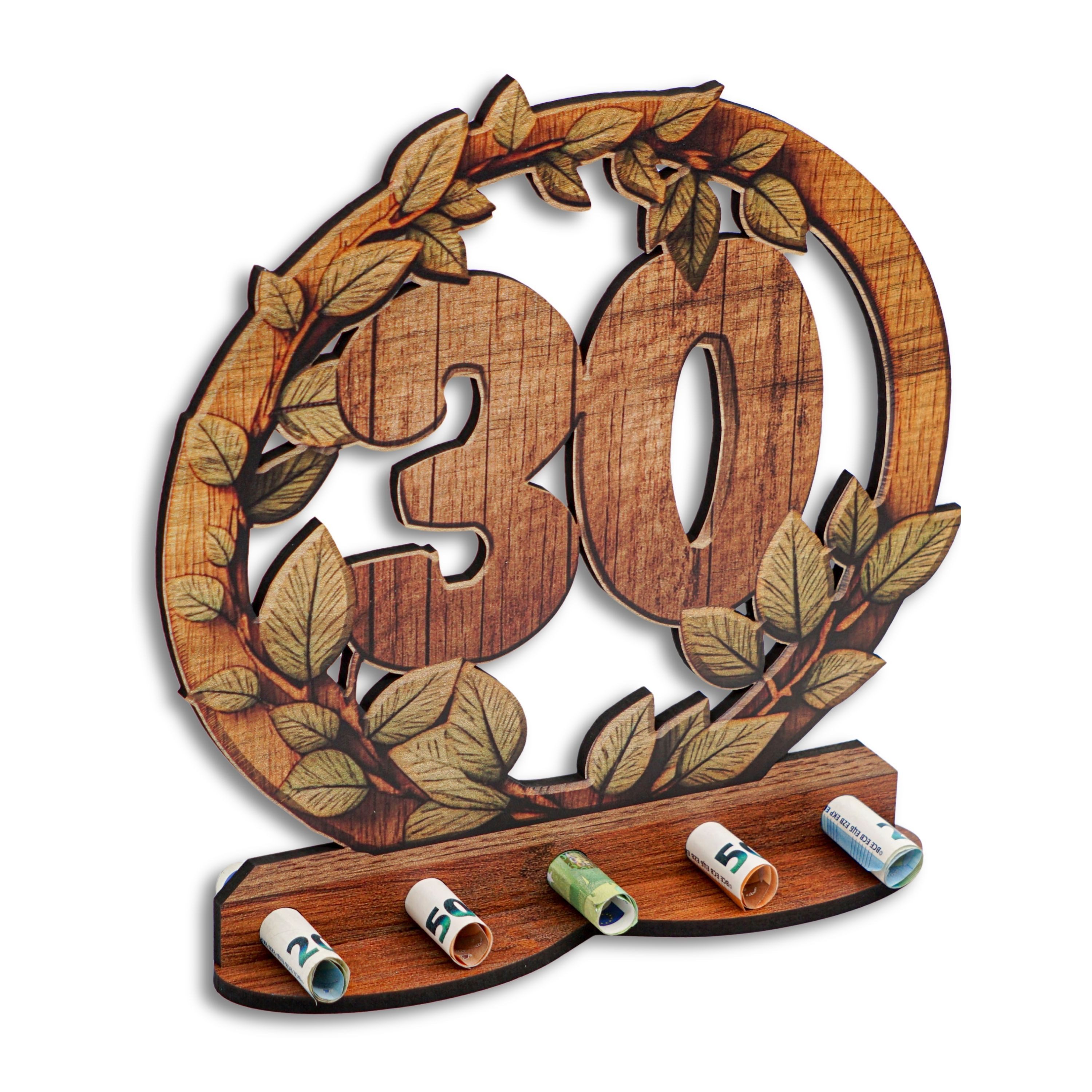 DARO Design Deko-Buchstaben Geldgeschenk zum Geburtstag Holzschild Bargeldgeschenk