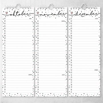 younikat ewige Kalender Geburtstagskalender Konfetti-Motiv I 105 x 297 mm I dv_665