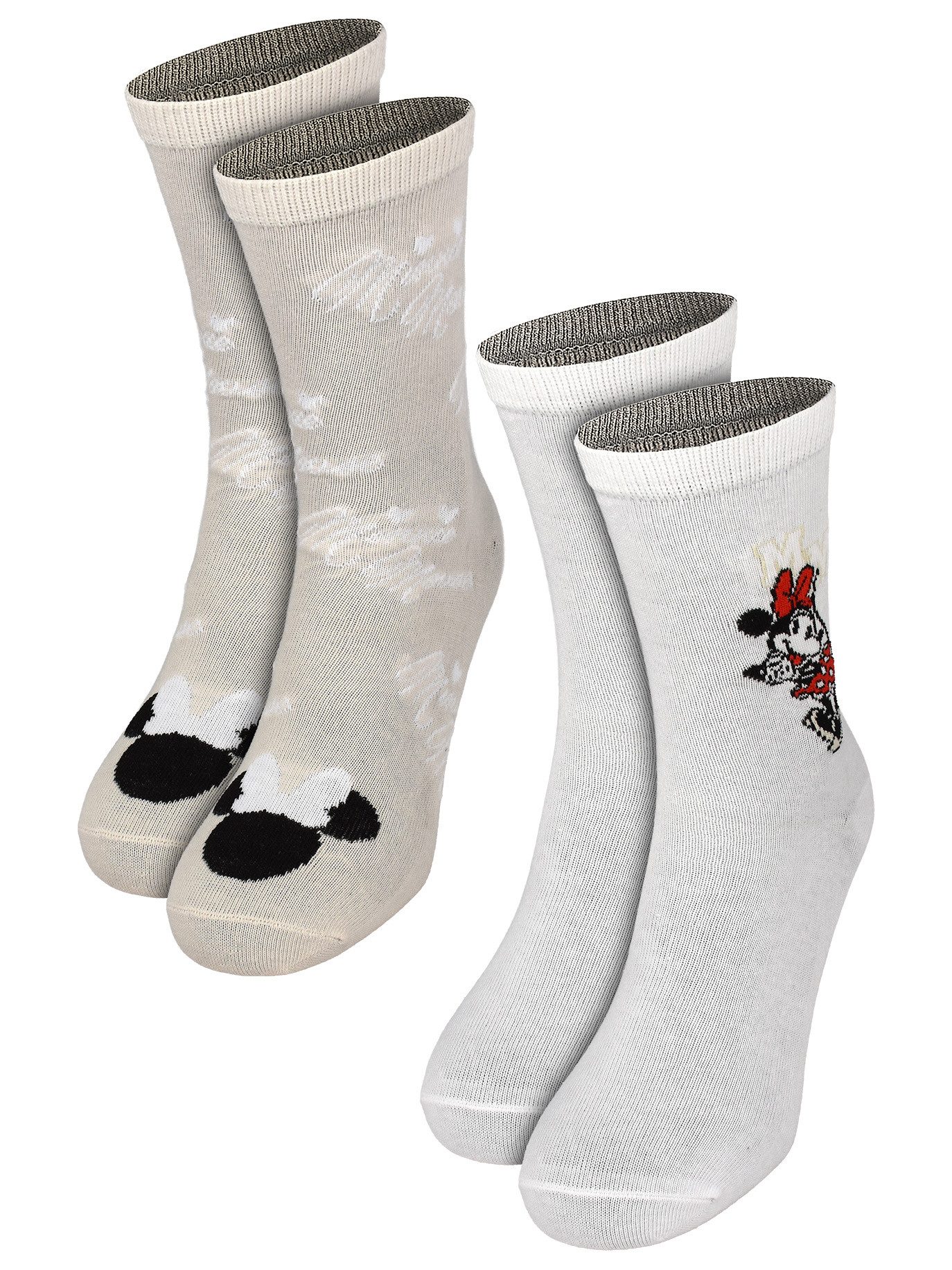 Socken Disney Minnie Mouse Socken Sneaker Strümpfe (2er Pack)
