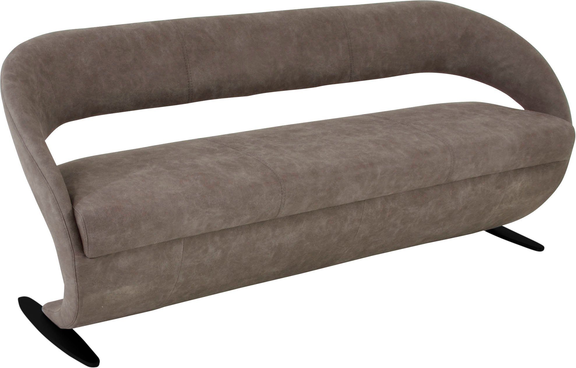 K+W Komfort & Wohnen Polsterbank Wave, in geschwungener Optik mit Metallkufe in schwarz Struktur