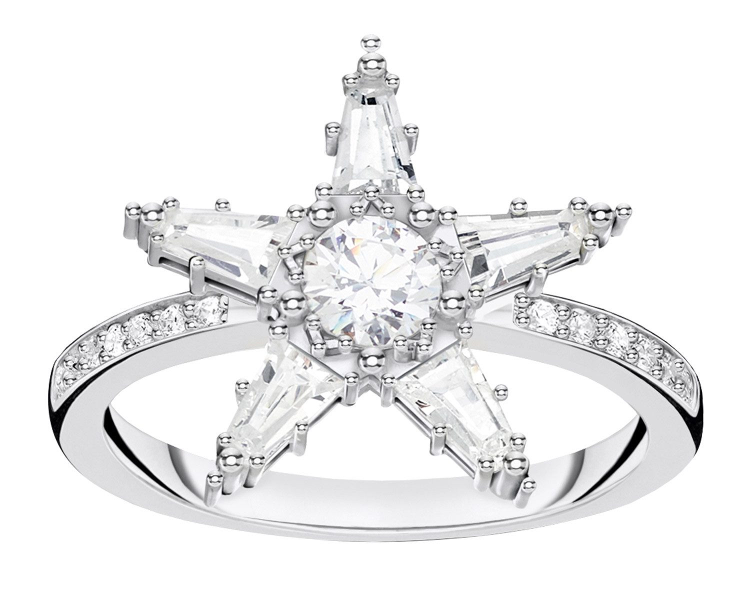 THOMAS SABO Silberring Silber Damen-Stern Groß