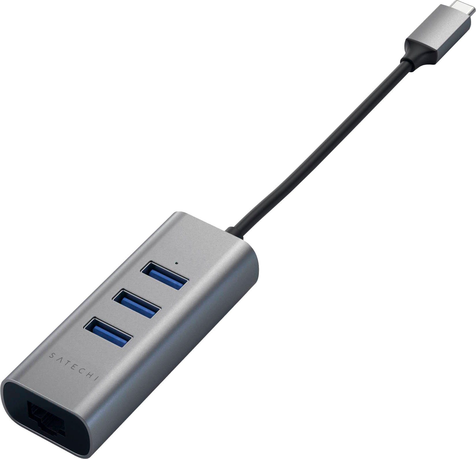 Type-C 2-in-1 3 Port USB 3.0 Hub & Ethernet USB-Adapter