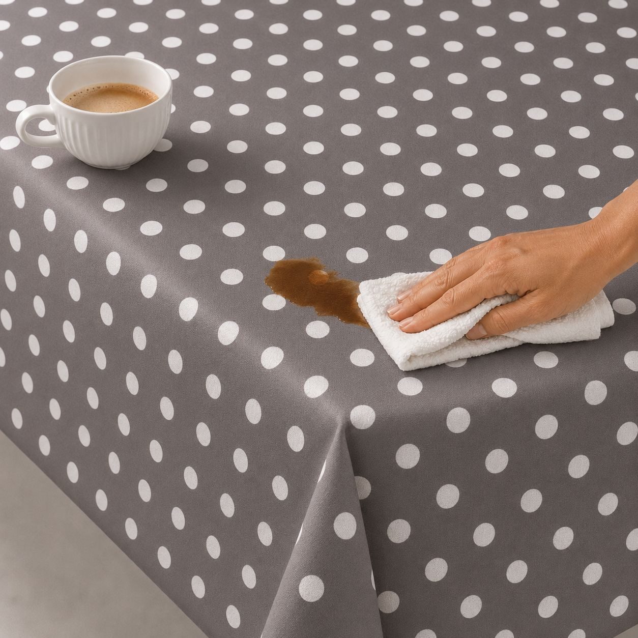 texpot Tischdecke Wachstuch weiße Kreise abwischbar Wachstuchtischdecke (1-tlg)