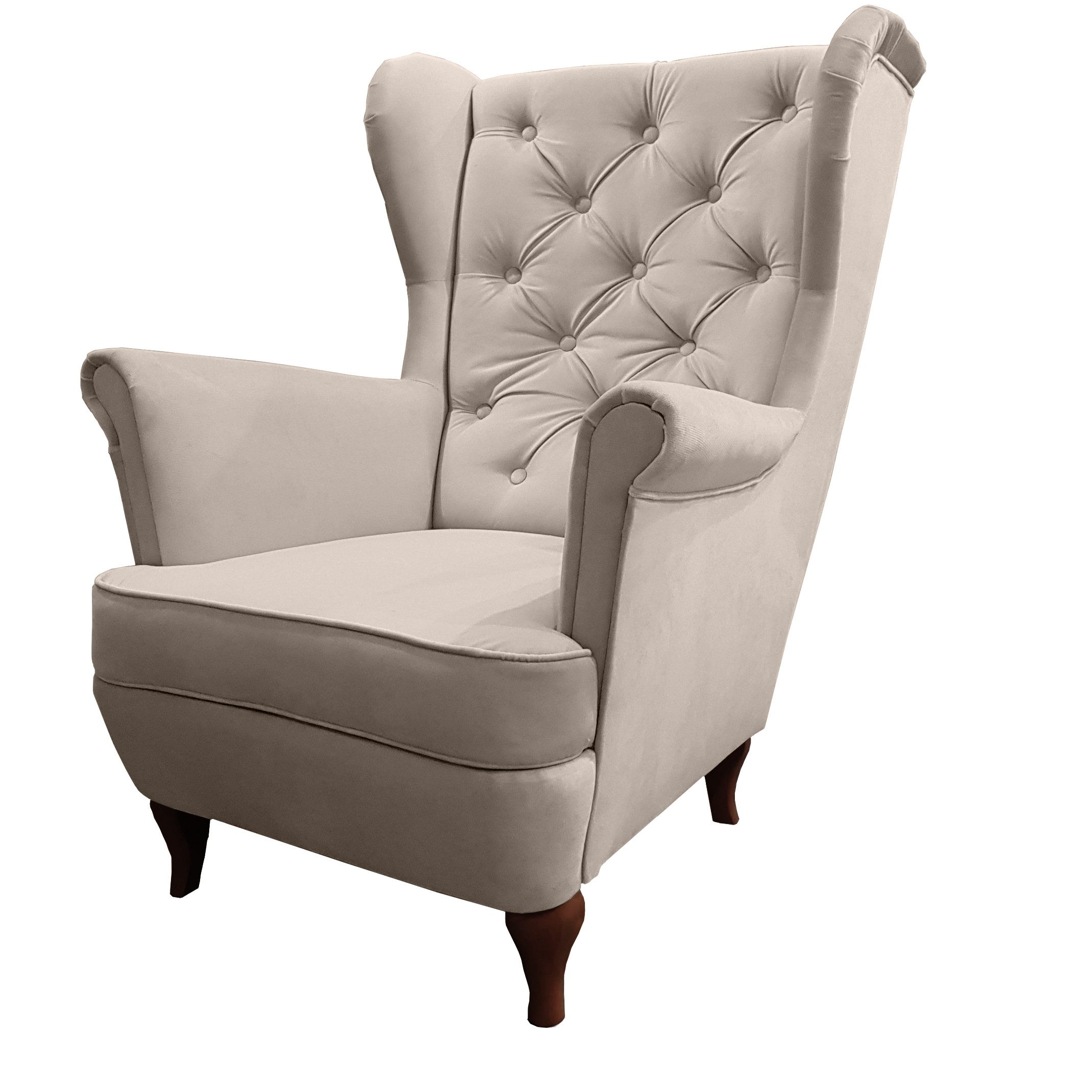 Beautysofa Ohrensessel Sessel FALCO Chesterfield Wohnzimmersessel günstig online kaufen