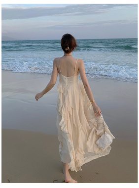 KIKI Strandkleid Langer Sommerrock für Damen – Blumenkleid – Chiffon-Strandrock