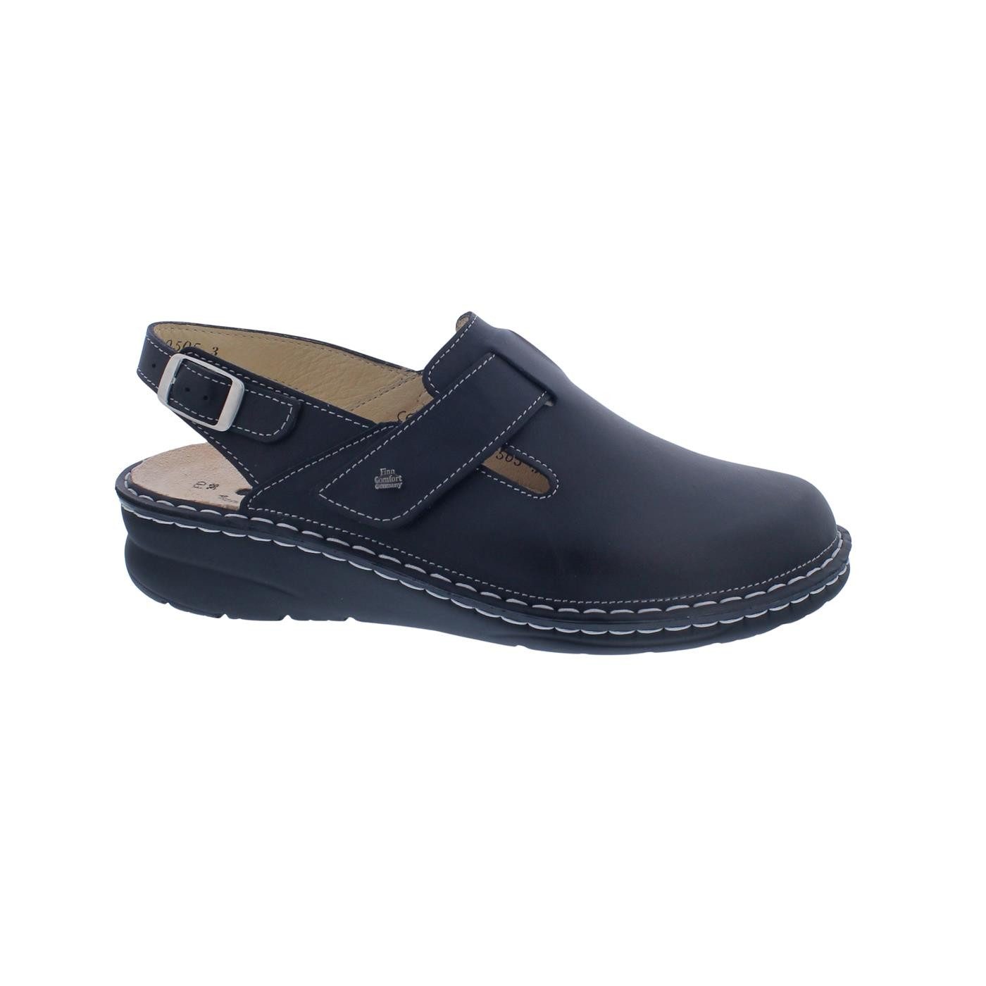 Finn Comfort Finn Comfort Aveiro Clog, Nappaseda-Leder, schwarz, Klettverschluss un Clog