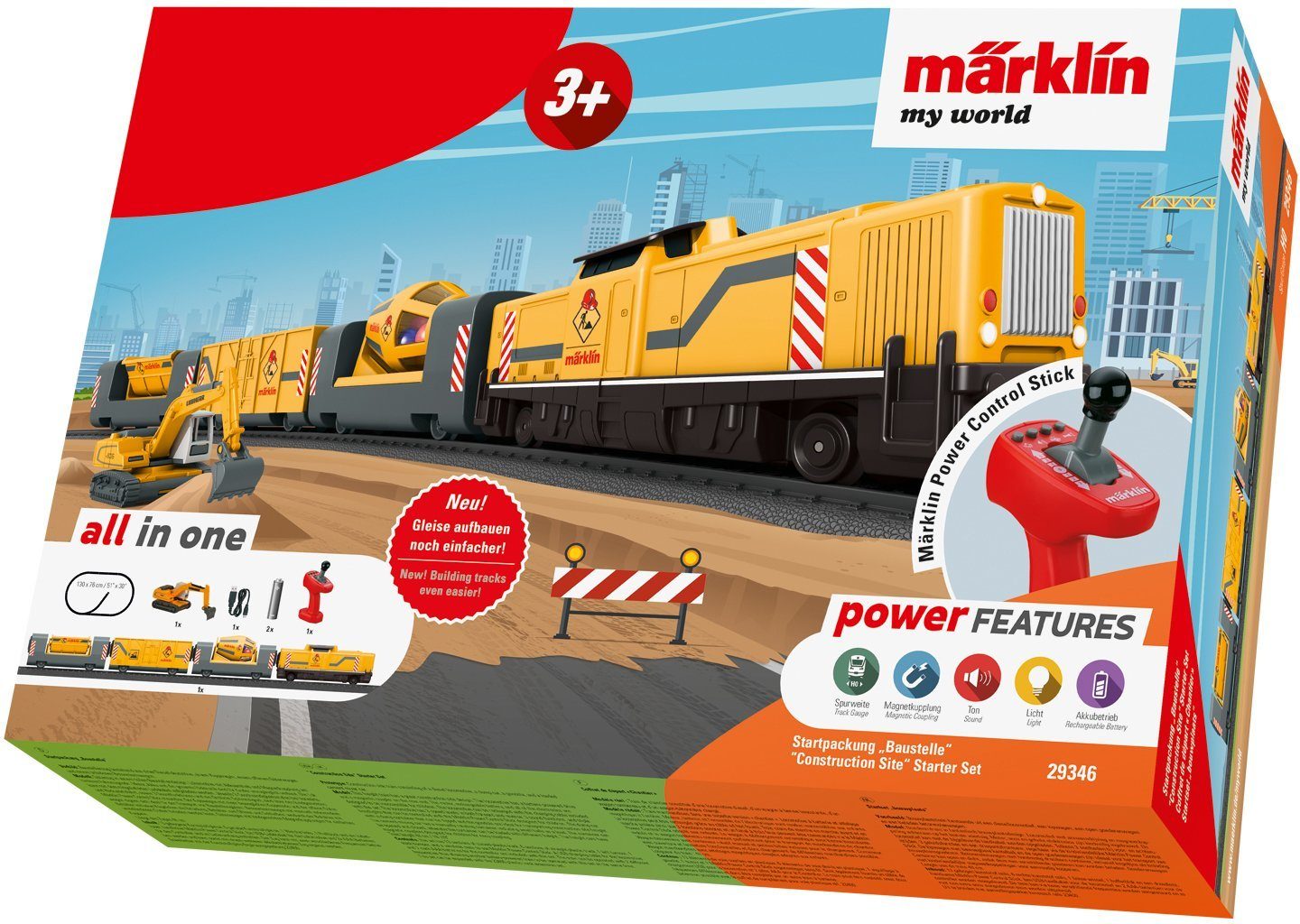 Märklin Modelleisenbahn-Set Märklin my world - Startpackung Baustelle - 29346, Spur H0, mit Licht- und Soundeffekten