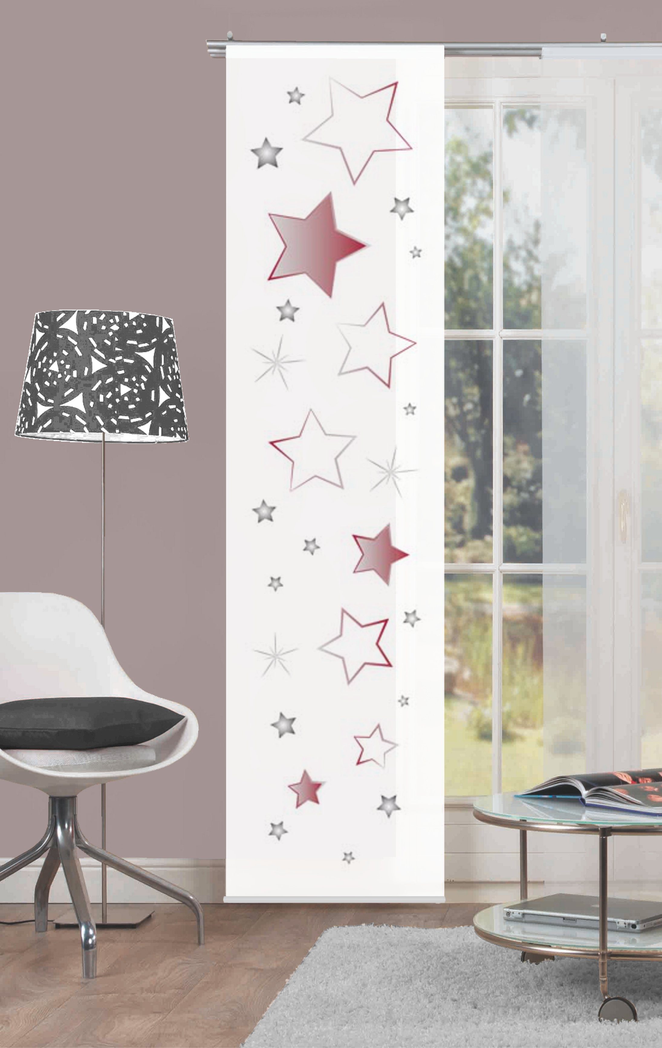 Clever-Kauf-24 Schiebegardine Flächenvorhang Stars / Sterne, günstig online kaufen